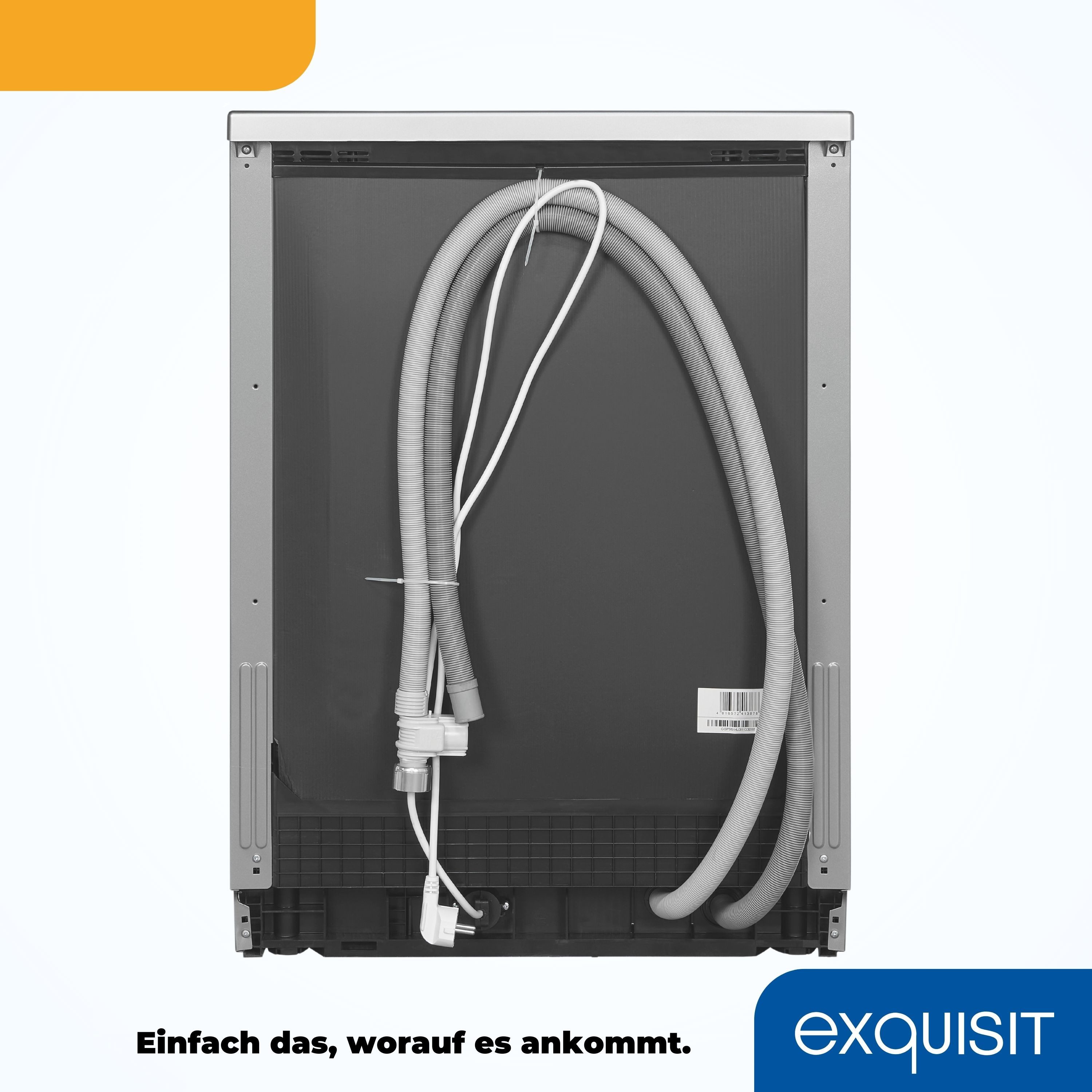 exquisit Standgeschirrspüler GSP9614-030B, 14 Maßgedecke, Stand-/Unterbaugerät, 14 Maßgedecke – sparsam mit 6 Programmen & LED