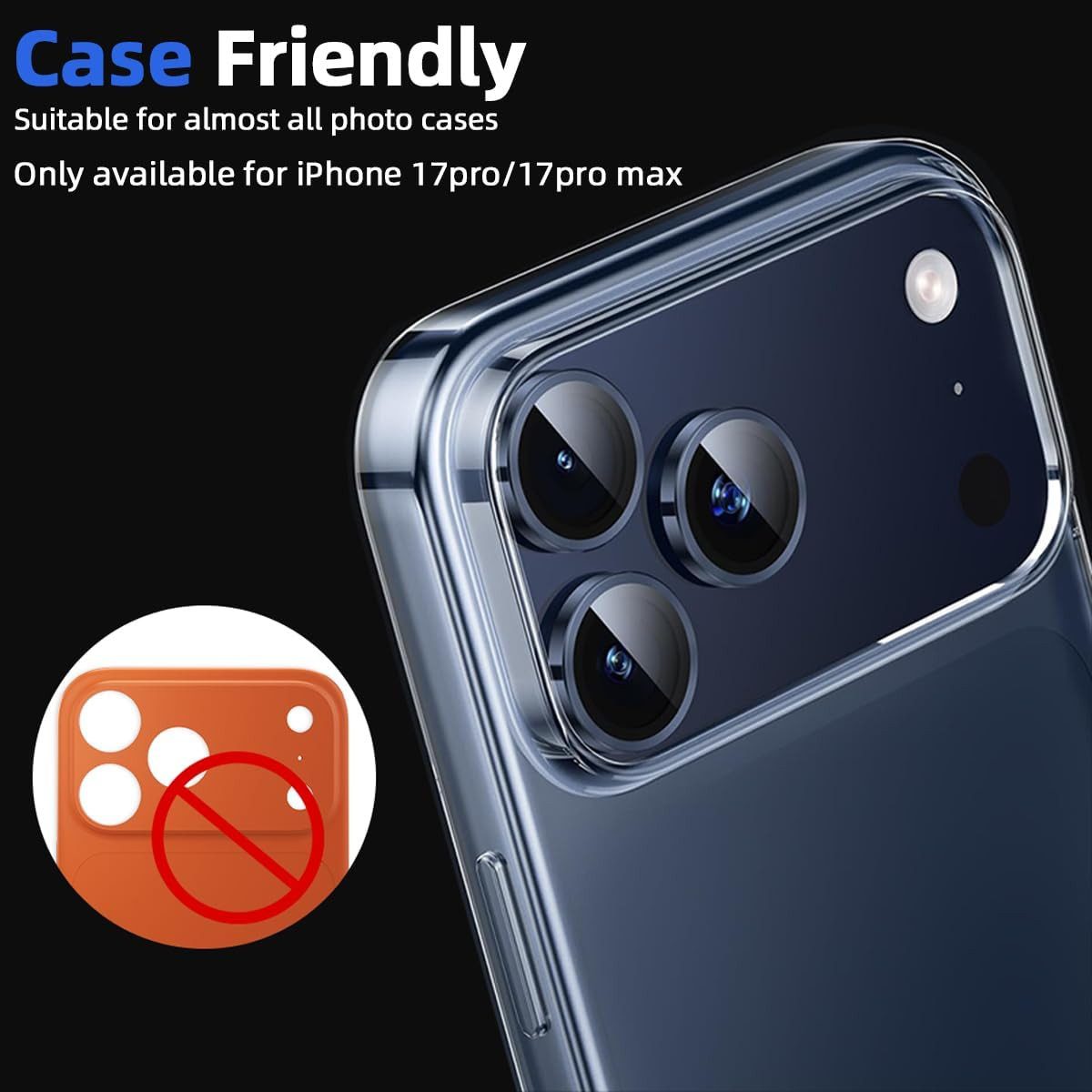 MSM Kameraschutzglas 3X Linsenglas für Apple iPhone 17 Pro / 17 Pro Max Schutz Panzerfolie
