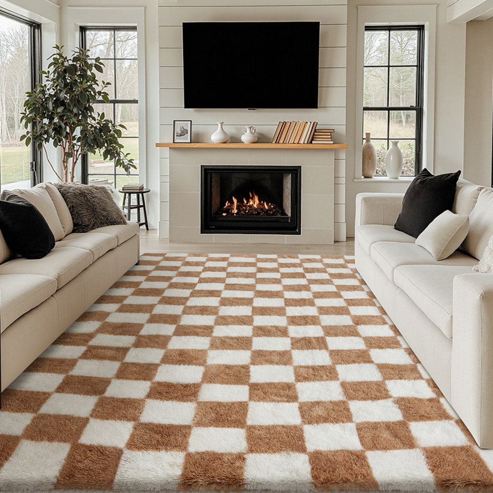 PURECOZY Hochflor-Teppich Mikrofaser-Teppich, Waschbar Weich & Kuschelig, rechteckig, Höhe: 40 mm, geeignet für verschiedene Innenräume, 60x180 cm