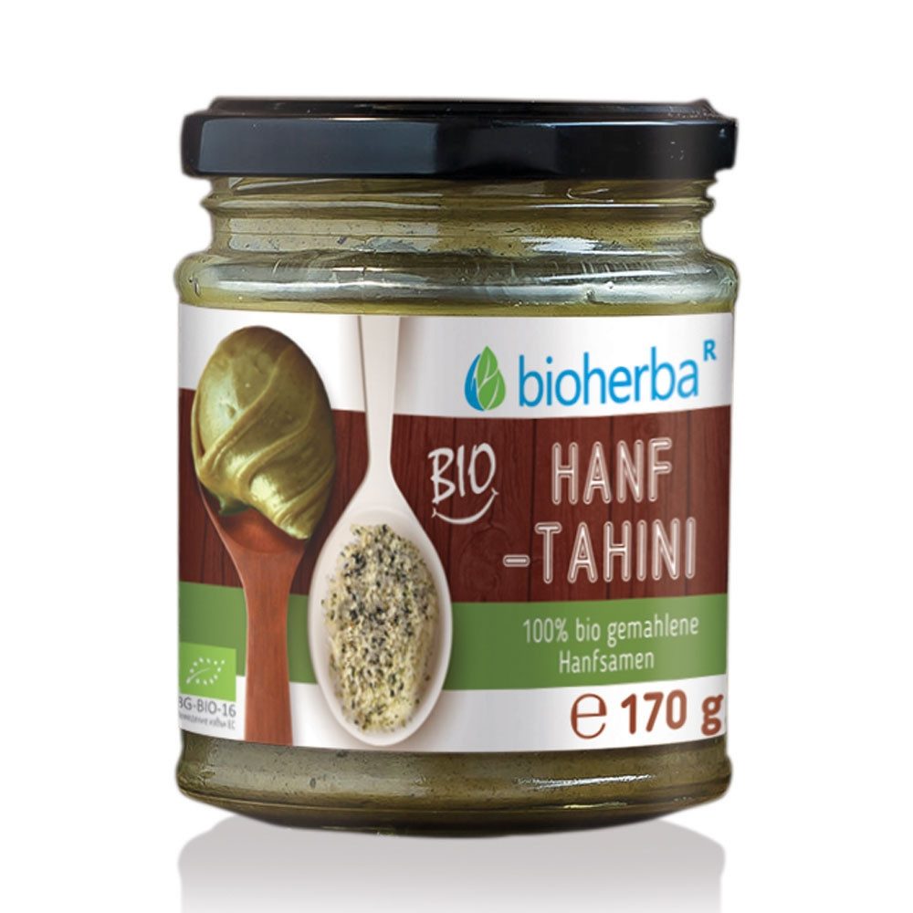 BIOHERBA R Bio Hanf Tahini 100% gemahlene Bio Hanfsamen 170 g Glas