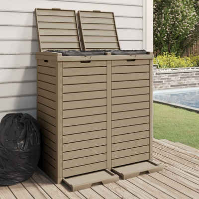 vidaXL Mülleimer Outdoor-Mülltonne Hellbraun 78x41x86 cm Polypropylen