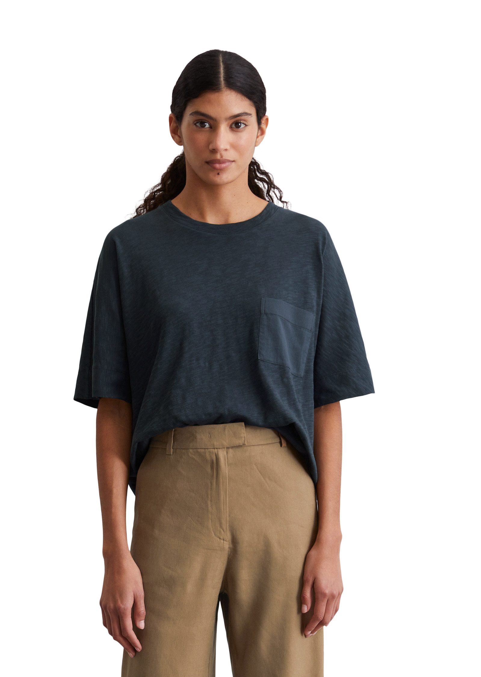 Marc O'Polo T-Shirt mit gewebter Brusttasche günstig online kaufen