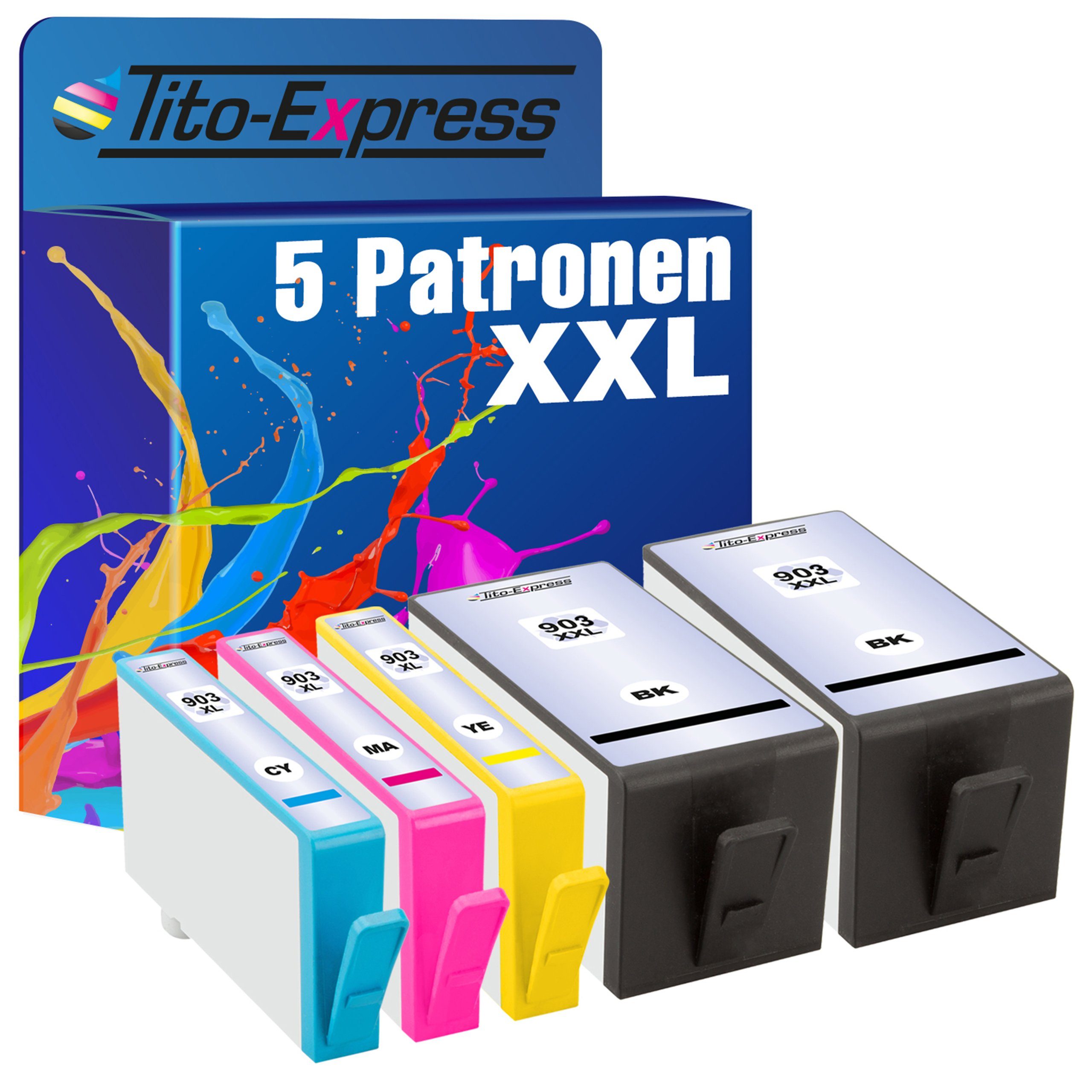 903 Set 5er Tintenpatrone Pro All-in-One HP Multipack (Multipack, Tito-Express für 6970 ersetzt 903XL 903XXL 6975 XXL Pro) Officejet 6950 6960
