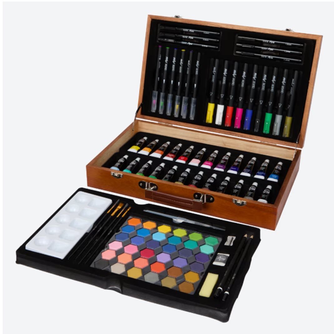 Spectrum Zeichenkasten Edler Mal-und Zeichenkoffer 82 tlg. Premium (92 St., 91tlg)