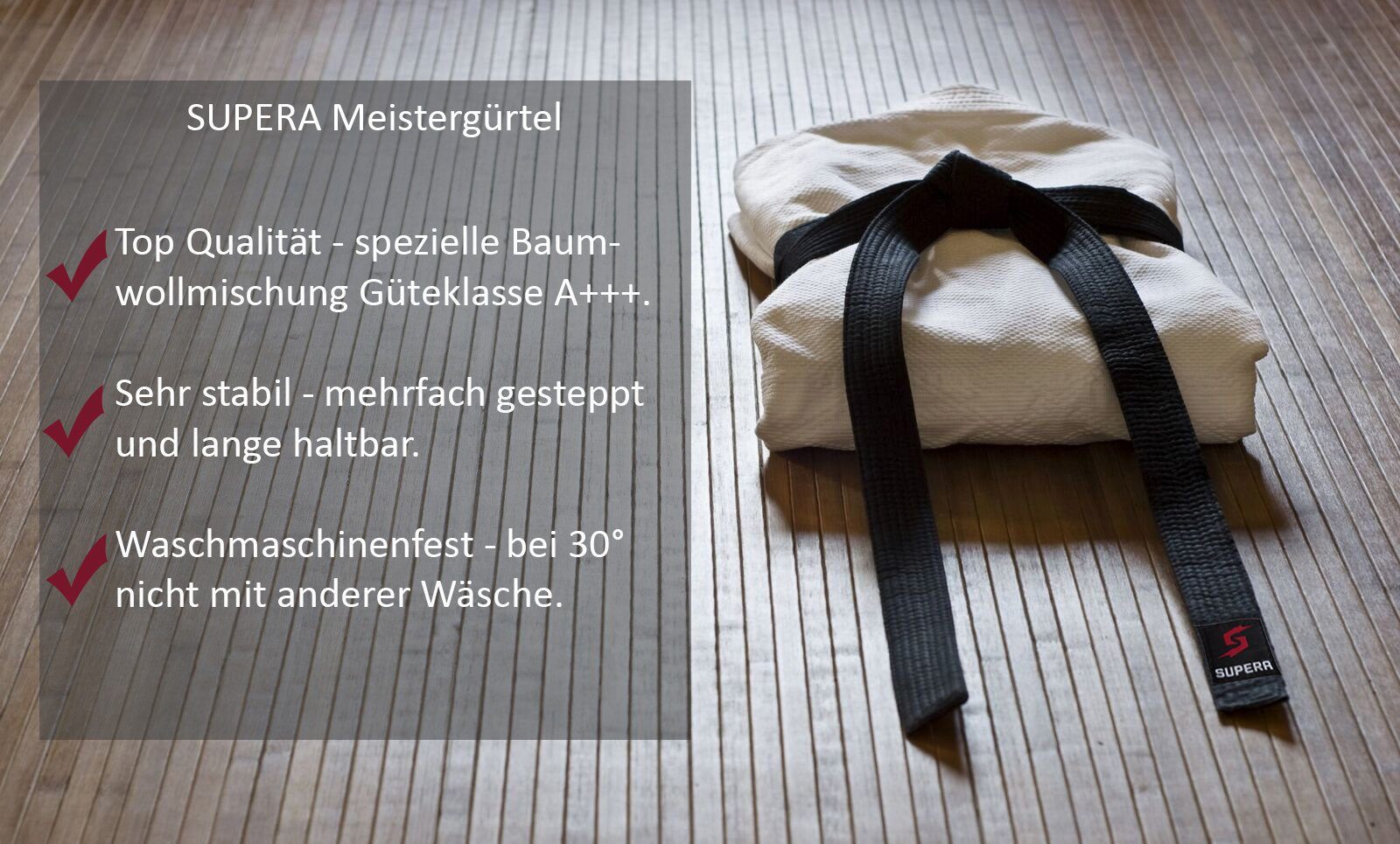 MIRKUZI Kampfsportgürtel 180cm - Judo Karate Gürtel Für Kinder Weiß