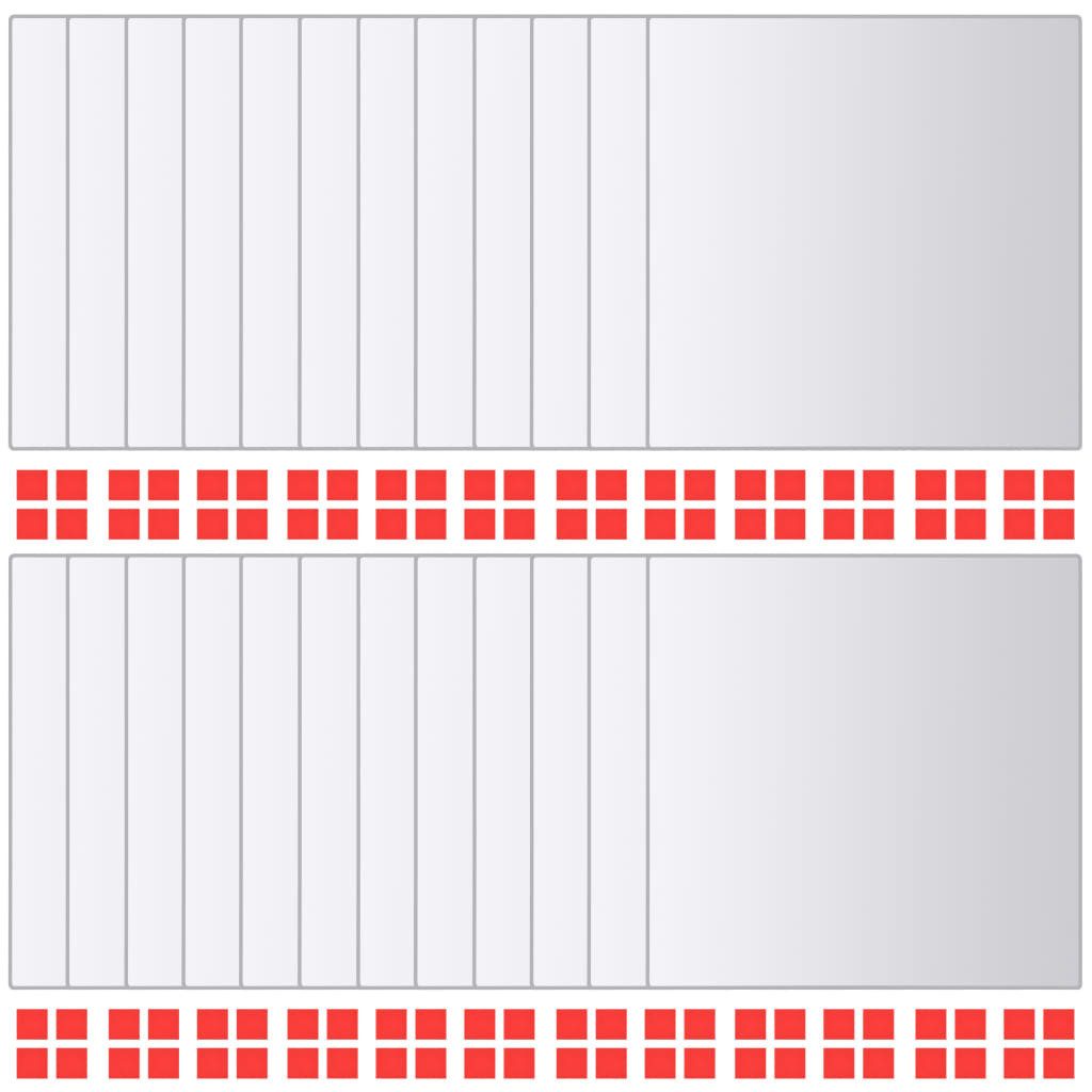 vidaXL Spiegel NA 24-tlg Spiegelfliesen-Set Quadratisch Glas