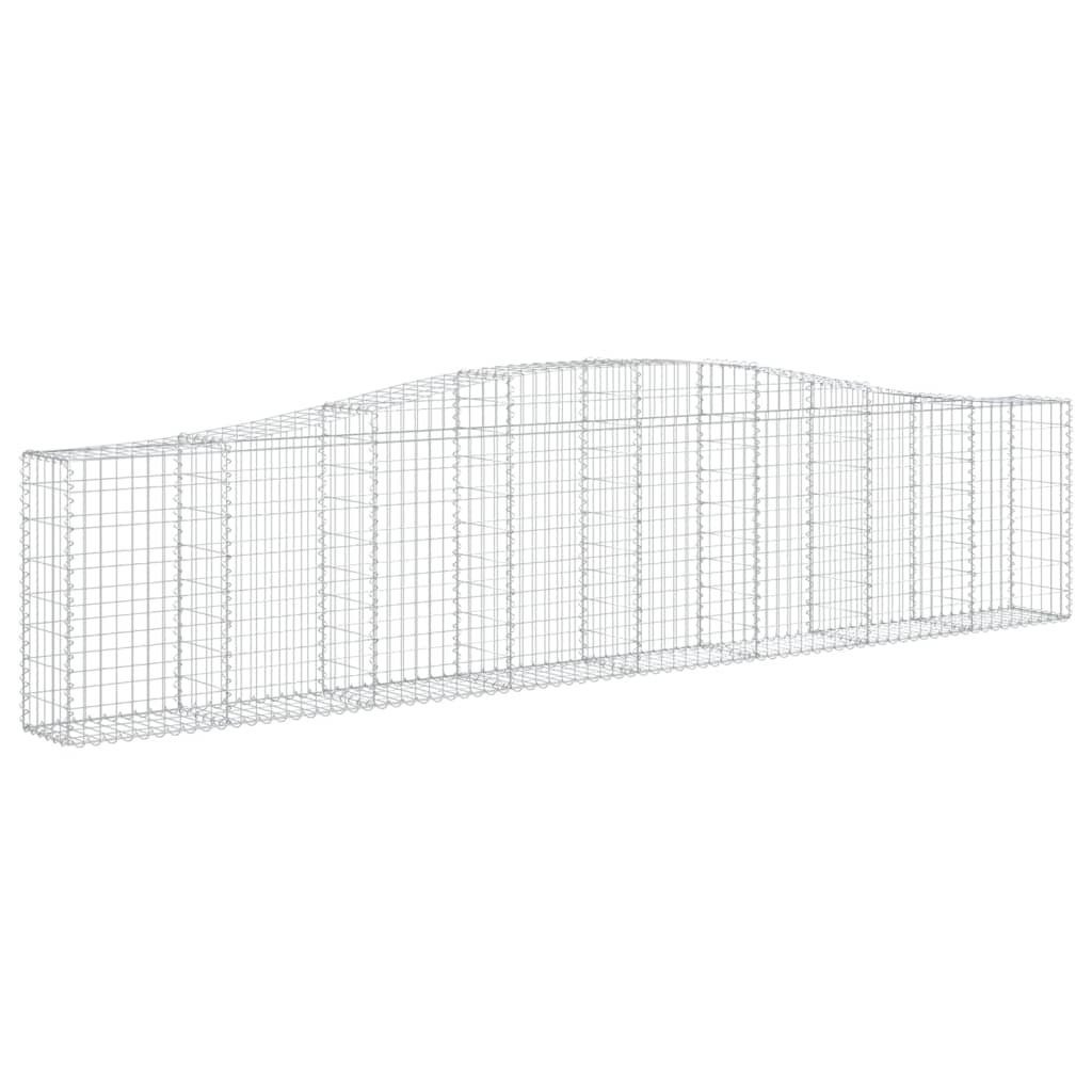 vidaXL Blumentopf Gabione mit Hochbogen 400x30x80/100 cm Verzinktes Eisen (1 St)