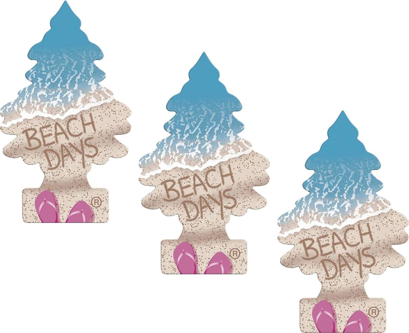 3er Wunder-Baum Set Lufterfrischer, Beach Wunderbaum Duftbäumchen 3 Kunstbaum Days