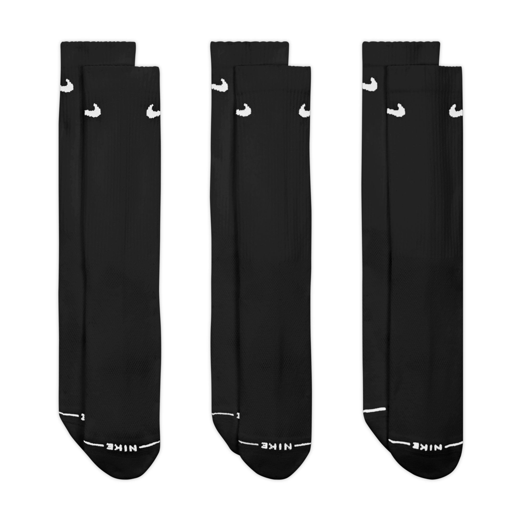 Nike Sportsocken U NK ED ELVD CRW 3P - 144 für Erwachsene, mit Baumwolle im Obermaterial, formstabil