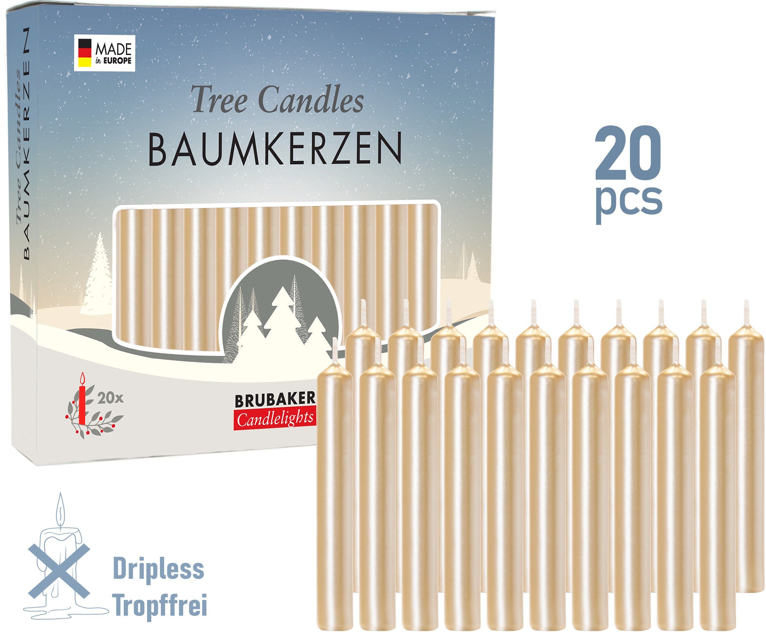 BRUBAKER Tafelkerze Baumkerzen aus Wachs (200er günstig online kaufen