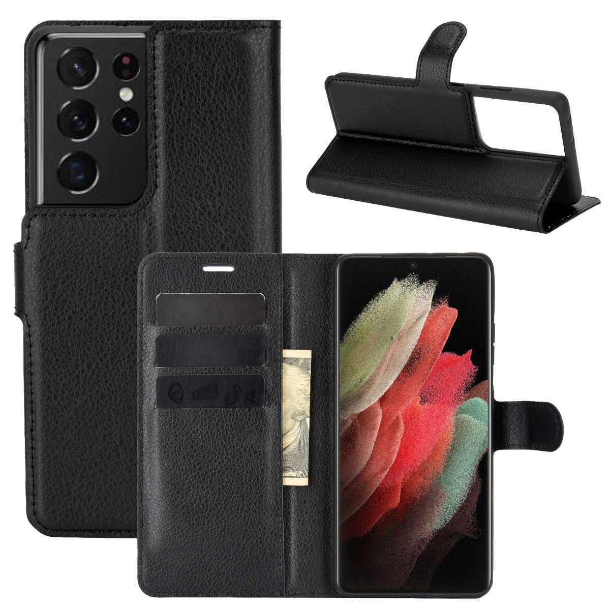 Wigento Handyhülle Für Samsung Galaxy S21 Ultra G998B Handy Tasche Wallet  Premium Schutz Hülle Case Cover Etuis Neu Zubehör