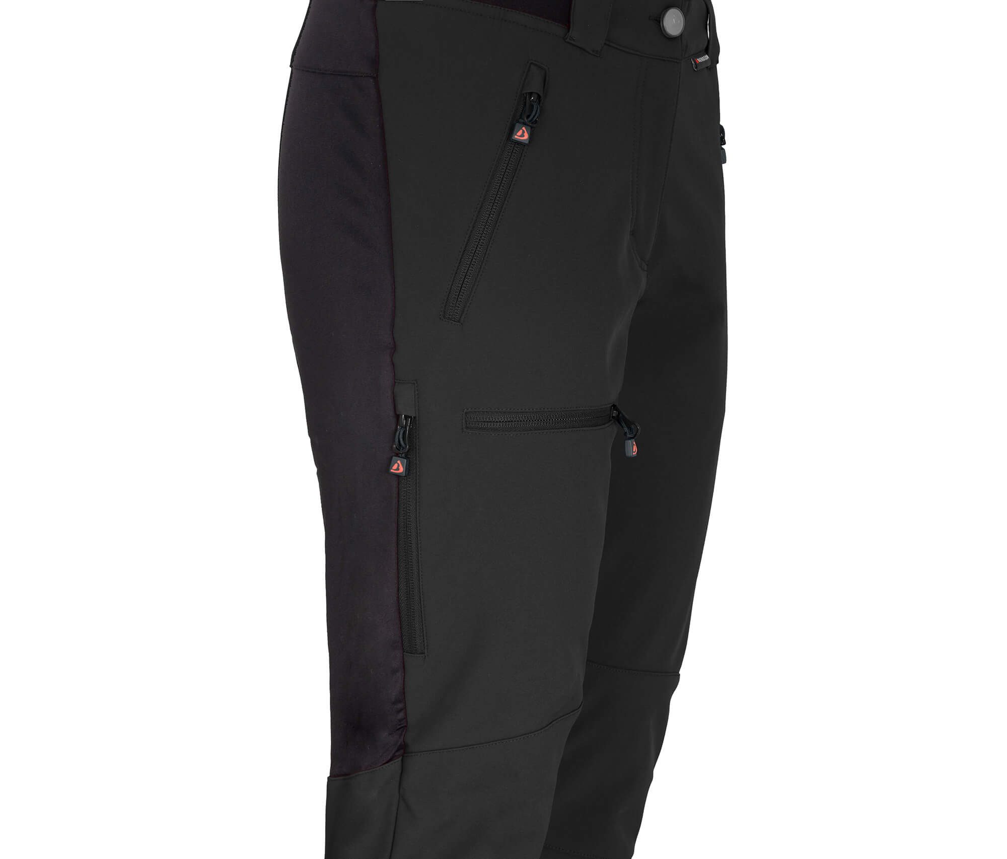 Bergson Outdoorhose BRYNE Damen Winter Softshellhose, mit warmem Innenfleece und voll elastischem Gesäßeinsatz, Kurzgrößen, schwarz