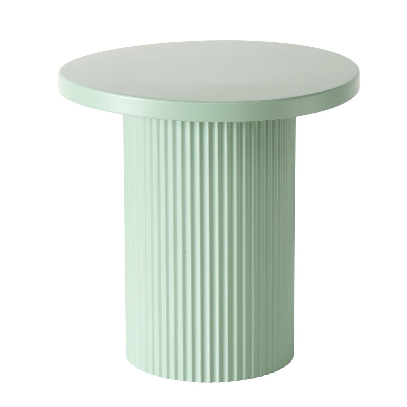 MF Couchtisch Design Couchtisch Milo Rund Metall Mintgrün Rillenoptik 40 cm (1-St)