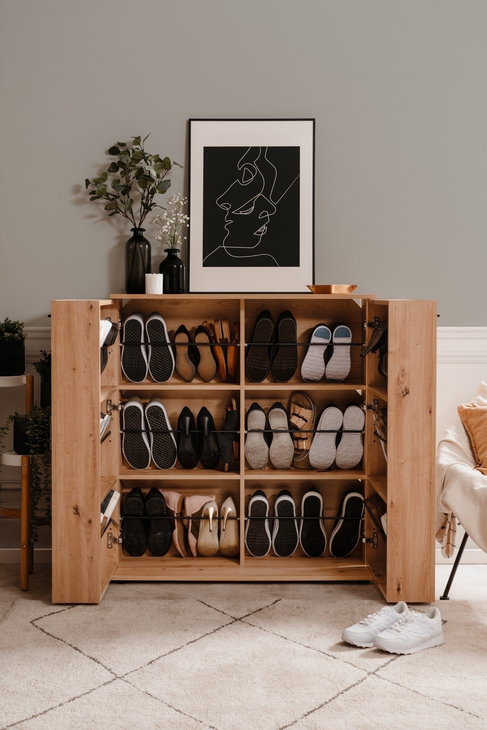 Finori Schuhschrank in Dekor Artisan Oak - 100x110x34cm (BxHxT)