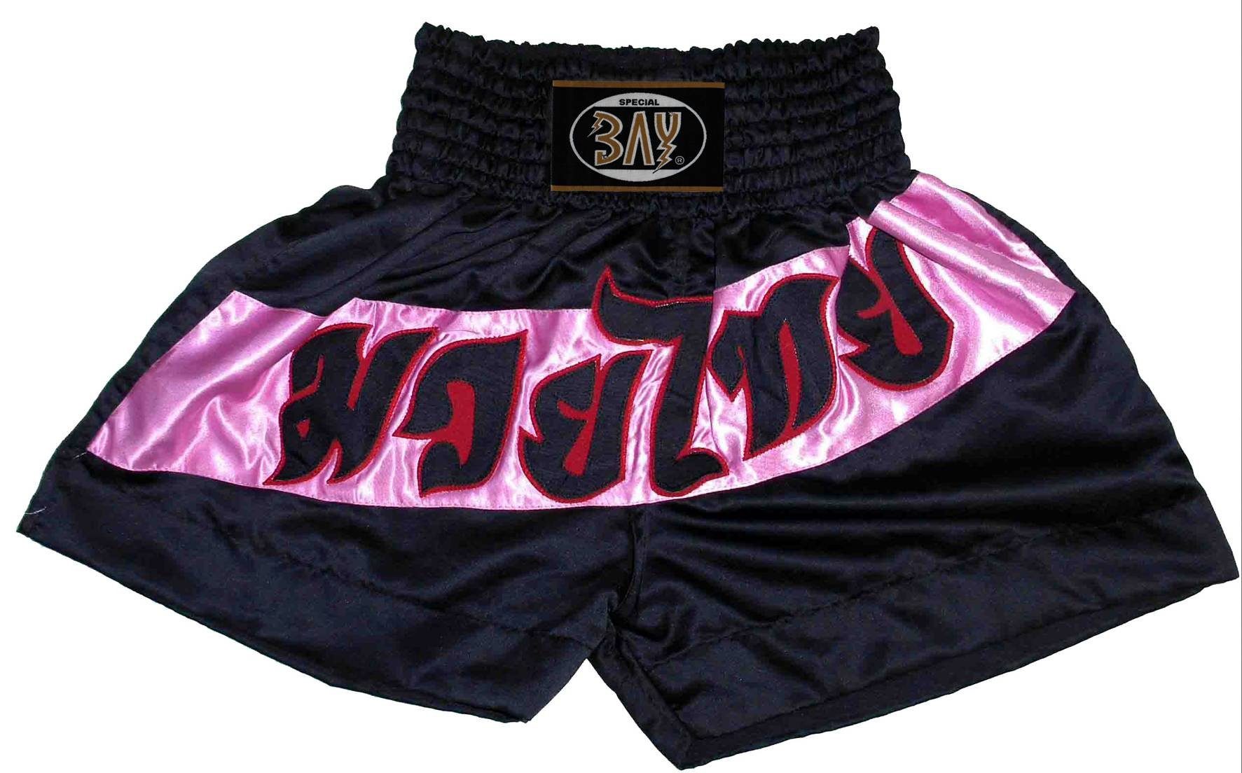 Sporthose Thaiboxhose Thaiboxen Hose Shorts Muay Thai Kick Fashion schwarz