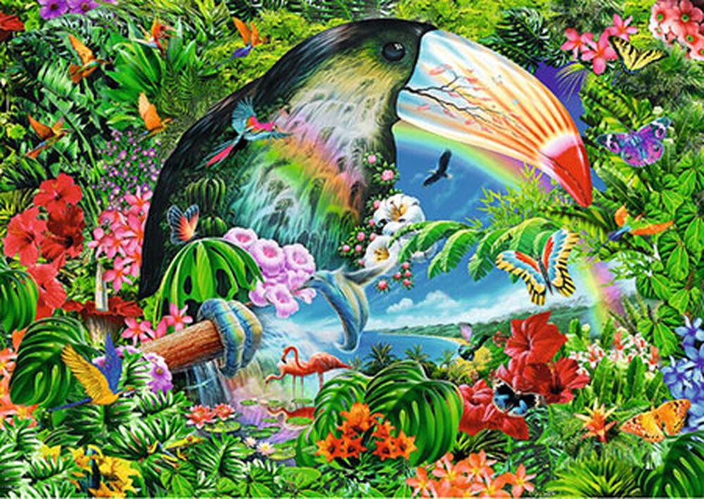 Trefl GmbH Puzzle Spiral Puzzle 1040 – Tropische Tiere, Puzzleteile