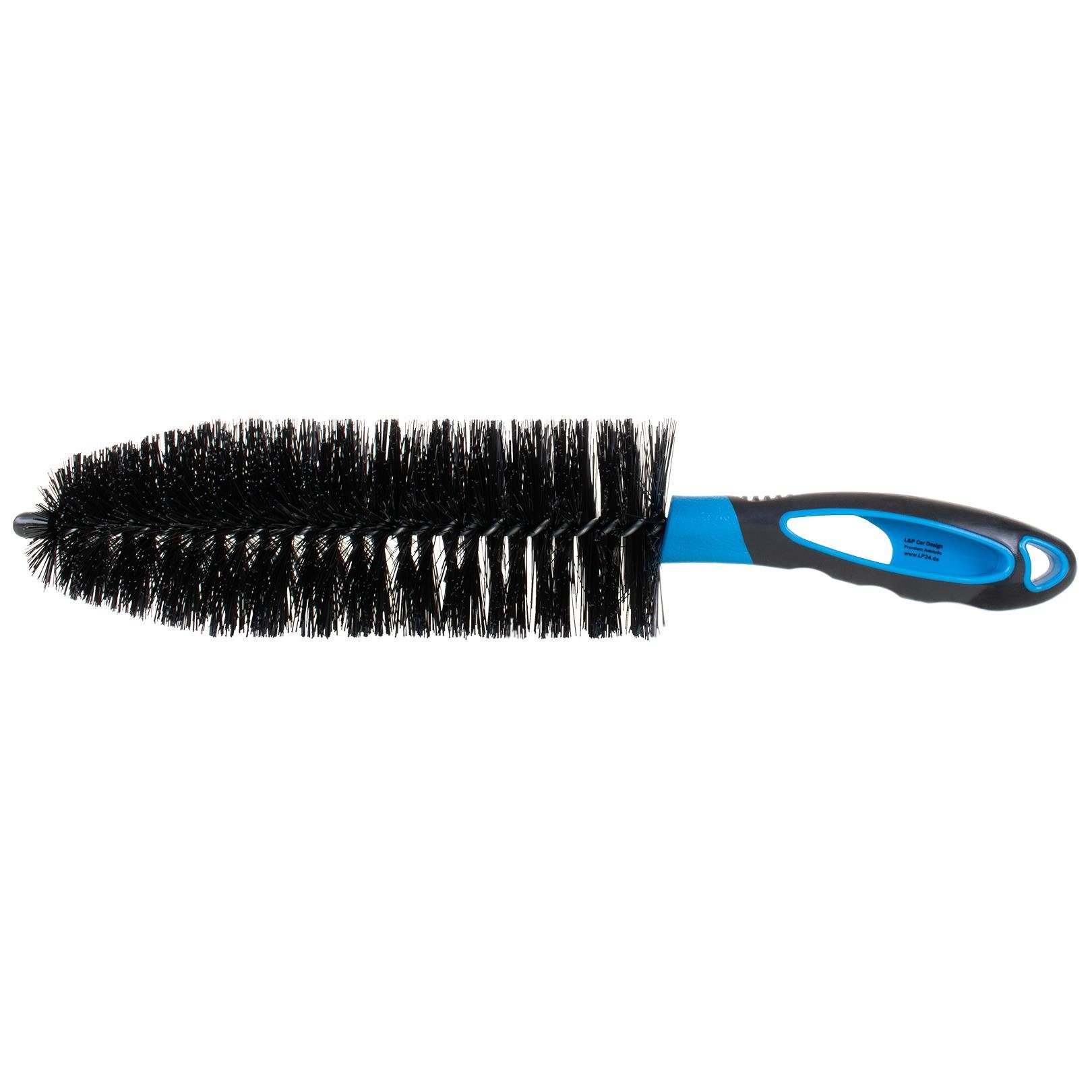 Felgenbürste Premium 360 mm Schwarz Blau Reinigungsbürste Auto Motorrad