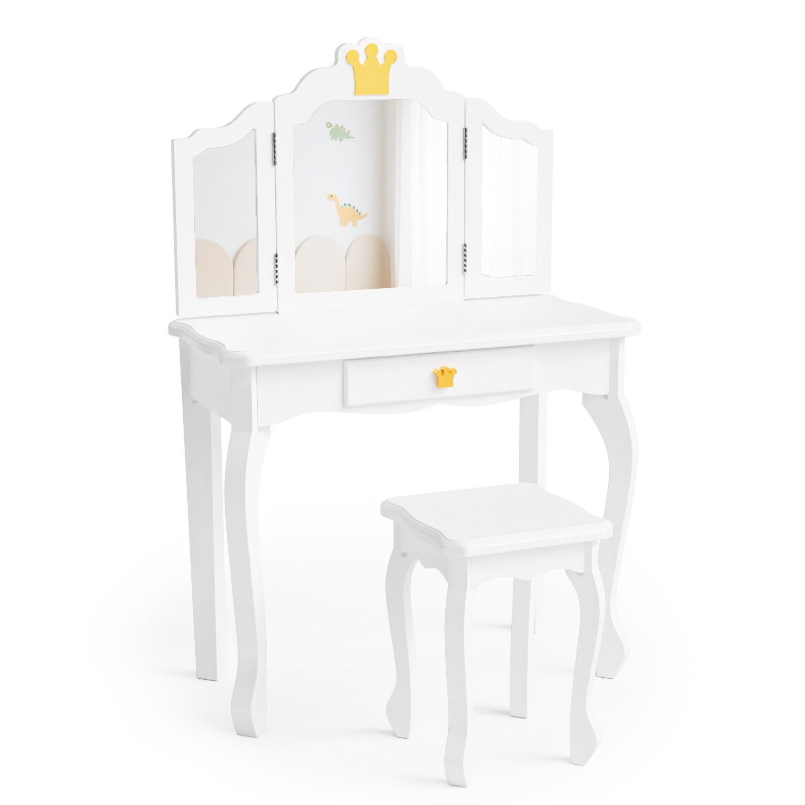 VINGLI Schminktisch mit Hocker und Abnehmbarer Spiegel, für Mädchen ab 3 Ja günstig online kaufen