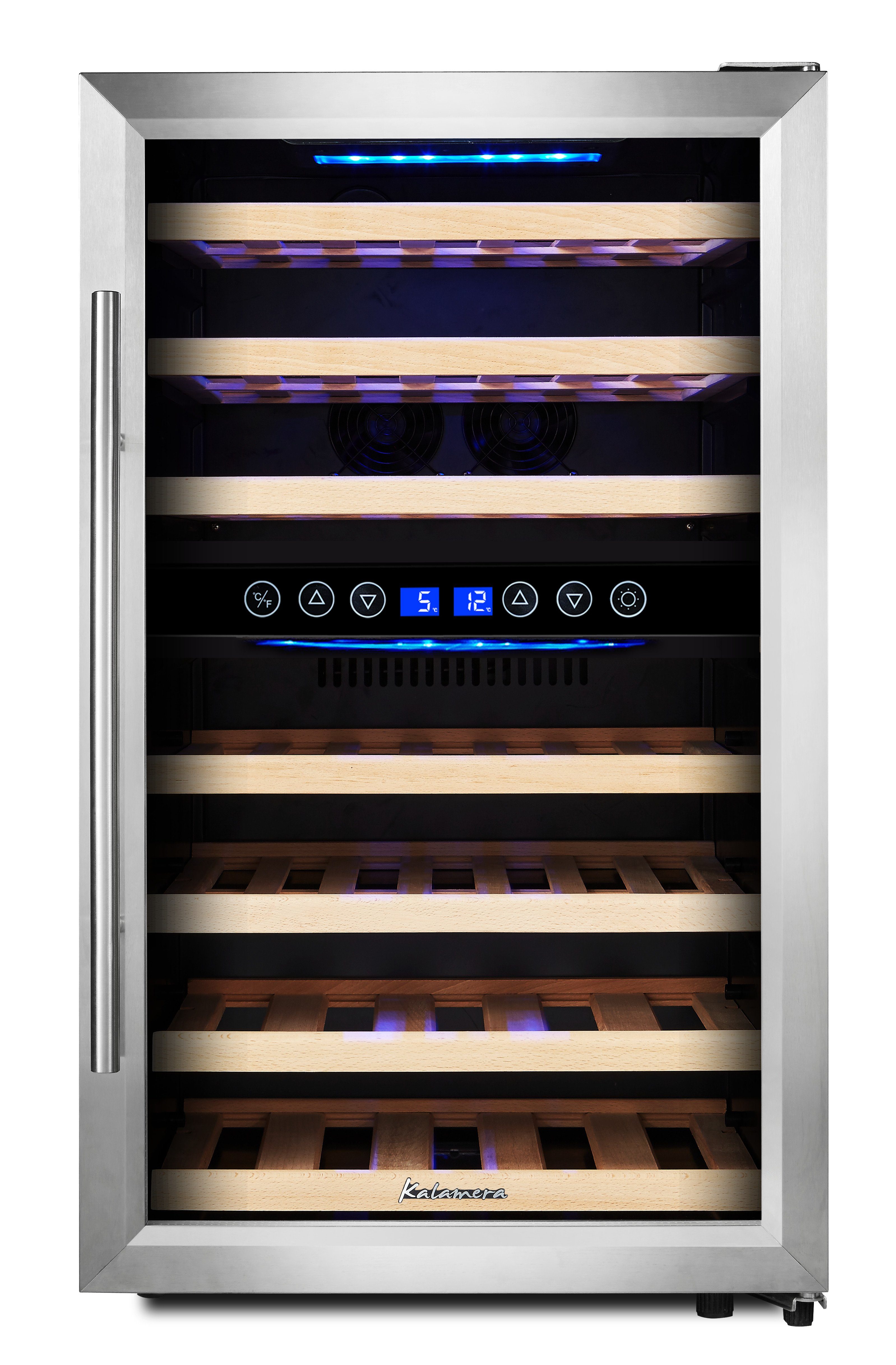 kalamera Weinkühlschrank KRC-45BSS, für 45 Standardflaschen á 0,75l,2  zonen,5-10°C/10-18°C,LED-Display, Edelstahl Glastür online kaufen | OTTO