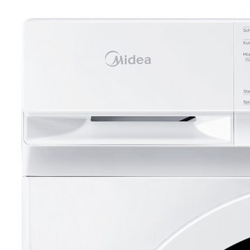 Midea Waschmaschine Lunar MF100W80B-14A, 8 kg, 1400 U/min, Reload, Steam Care, ECO-Wäsche, Kindersicherung, 15 Programme