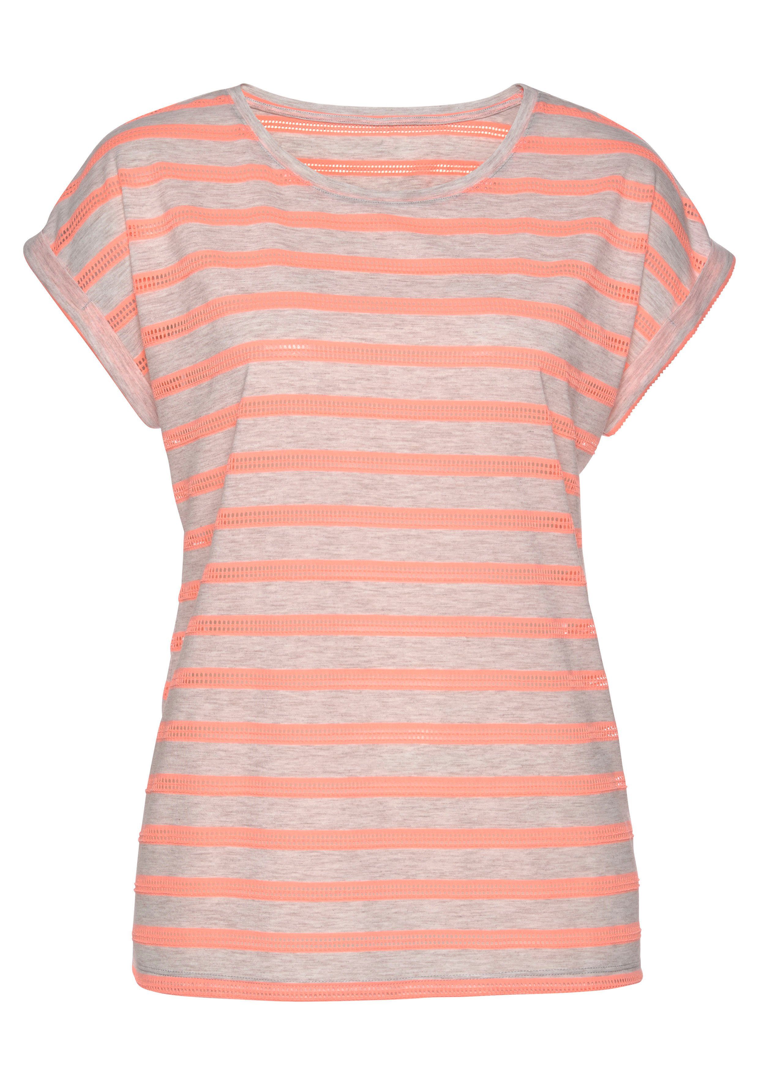 Vivance Kurzarmshirt mit transparenten Neon-Einsätzen, T-Shirt, günstig online kaufen