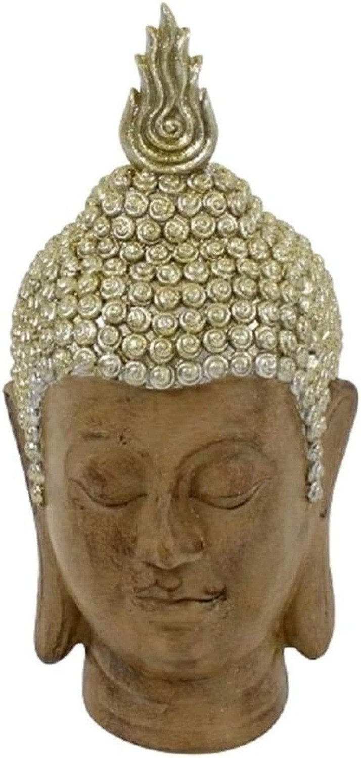 Werner Voß Buddhafigur Buddha Kopf braun gold mit Glitter, Feng shui