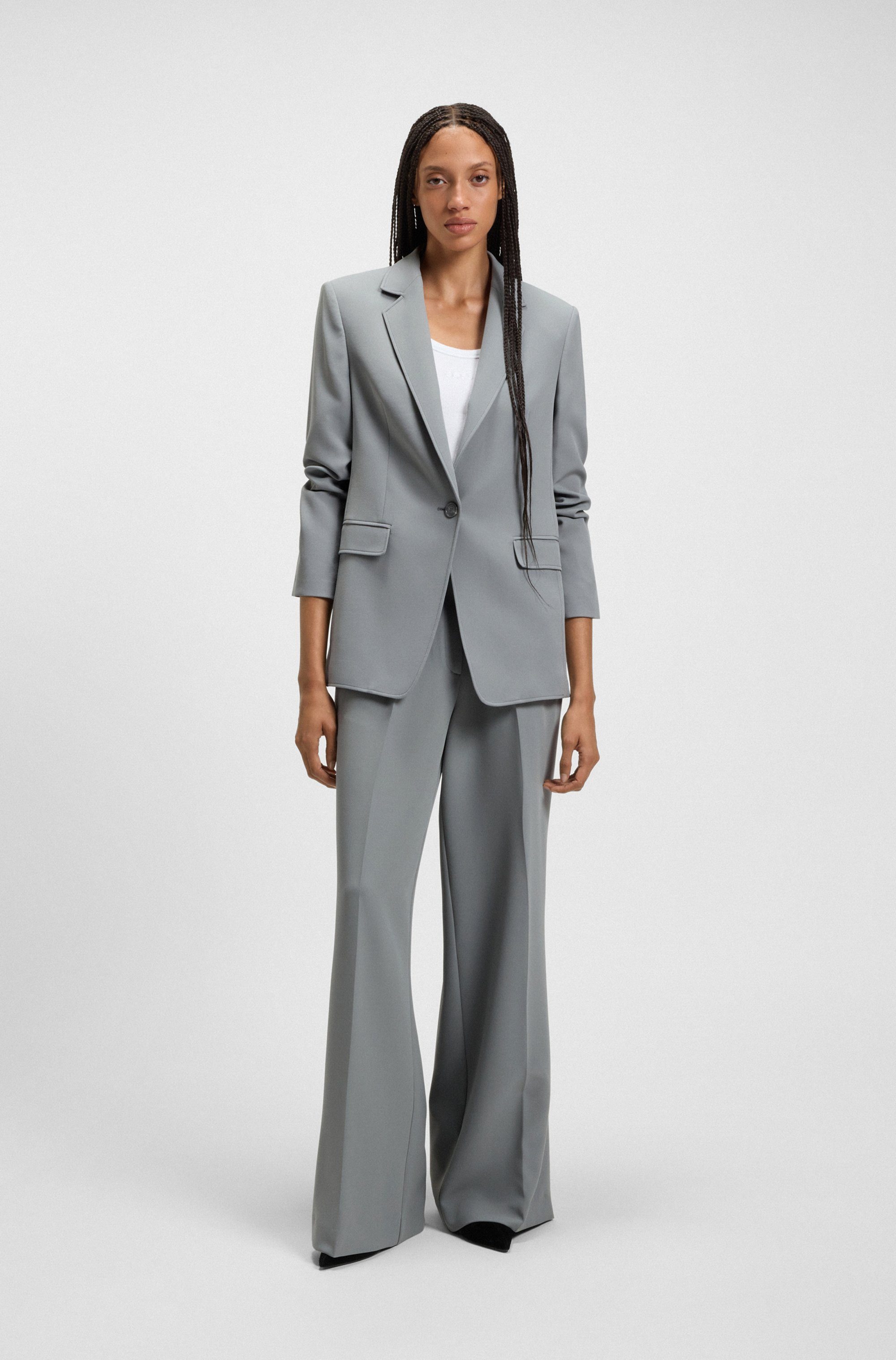 BOSS ORANGE Longblazer Jabla Premium Damenmode mit 1-Knopf-Verschluss