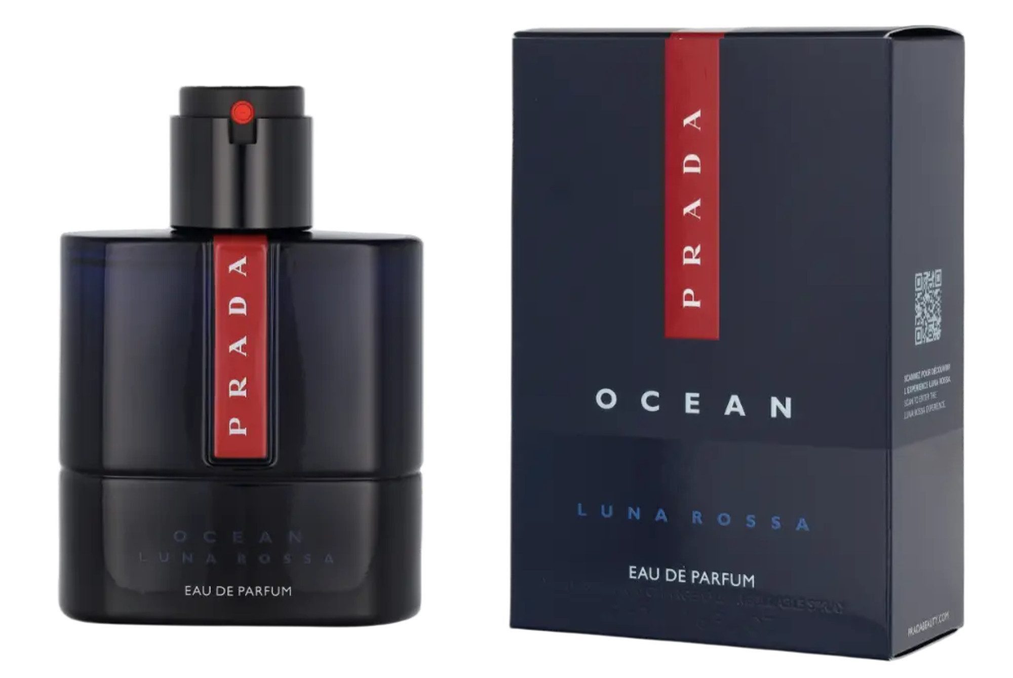 PRADA Eau de Parfum Luna Rossa Ocean EDP Herren Spray, Frisch-holziger Duft mit Grapefruit, Weihrauch, Vanille und Amber
