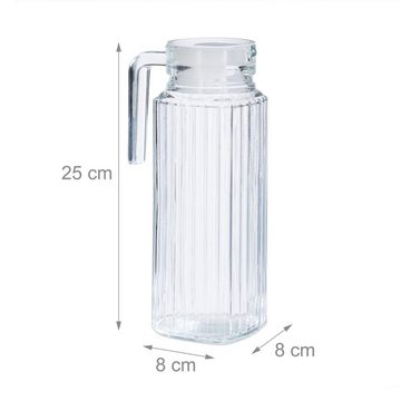 relaxdays Wasserkrug 2 x Saftkrug Glas 1 l