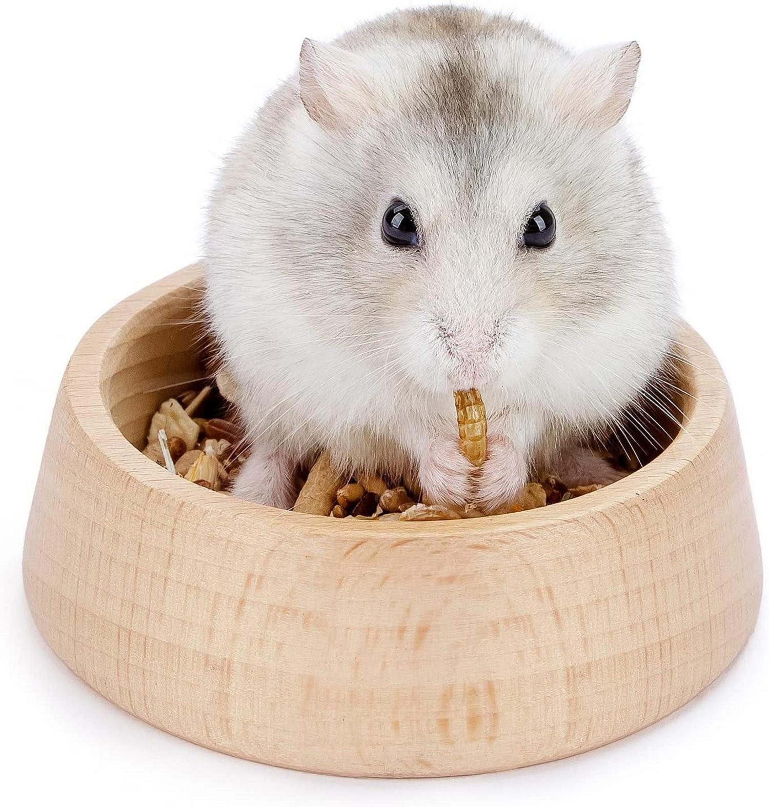 Kleintierkäfig Hamster-Futternapf aus Holz für Zwerghamster Rennmäuse Mäuse 7,9cm