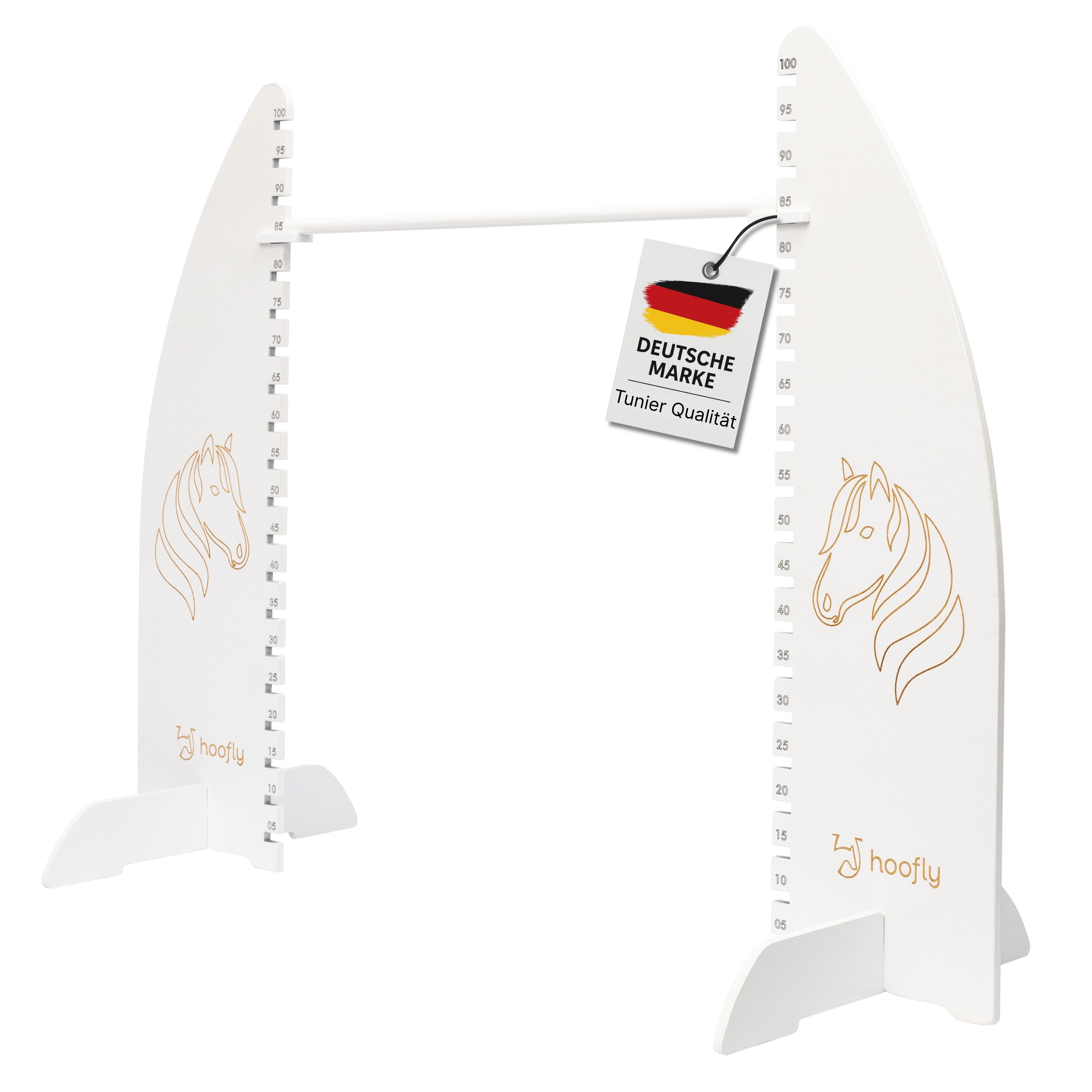 Hoofly Hürde Hobby Horse Hindernis Höhenverstellbar bis 100 cm – Tunier Hürde (Höhenverstellbar bis 100cm, Hobby Horse Zubehör, Tunier Hindernis), für Kinder und Jugendliche