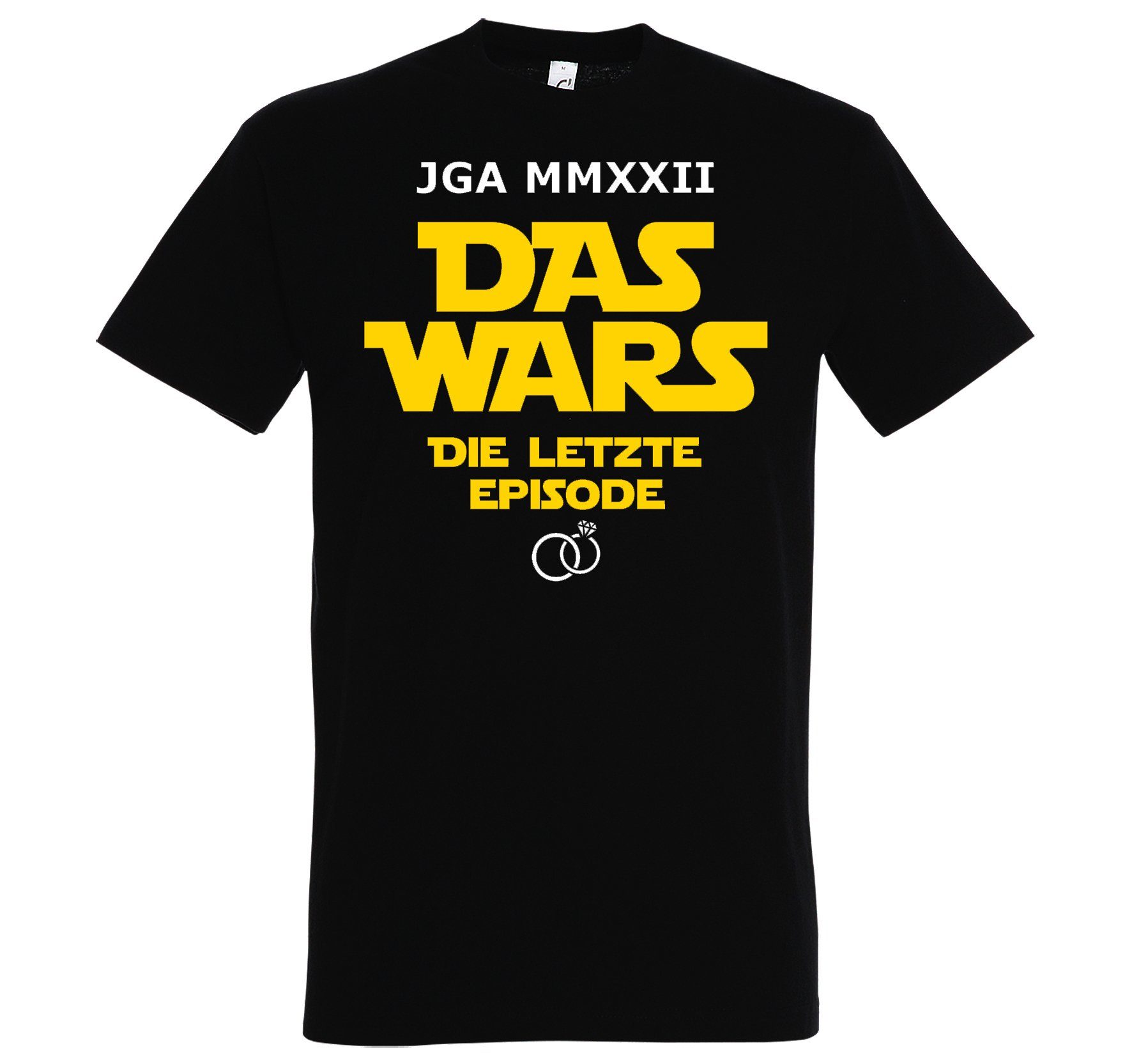 Youth Designz Print-Shirt JGA 2022 mit Aufdruck Spruch lustigem T-Shirt Herren WARS Schwarz DAS