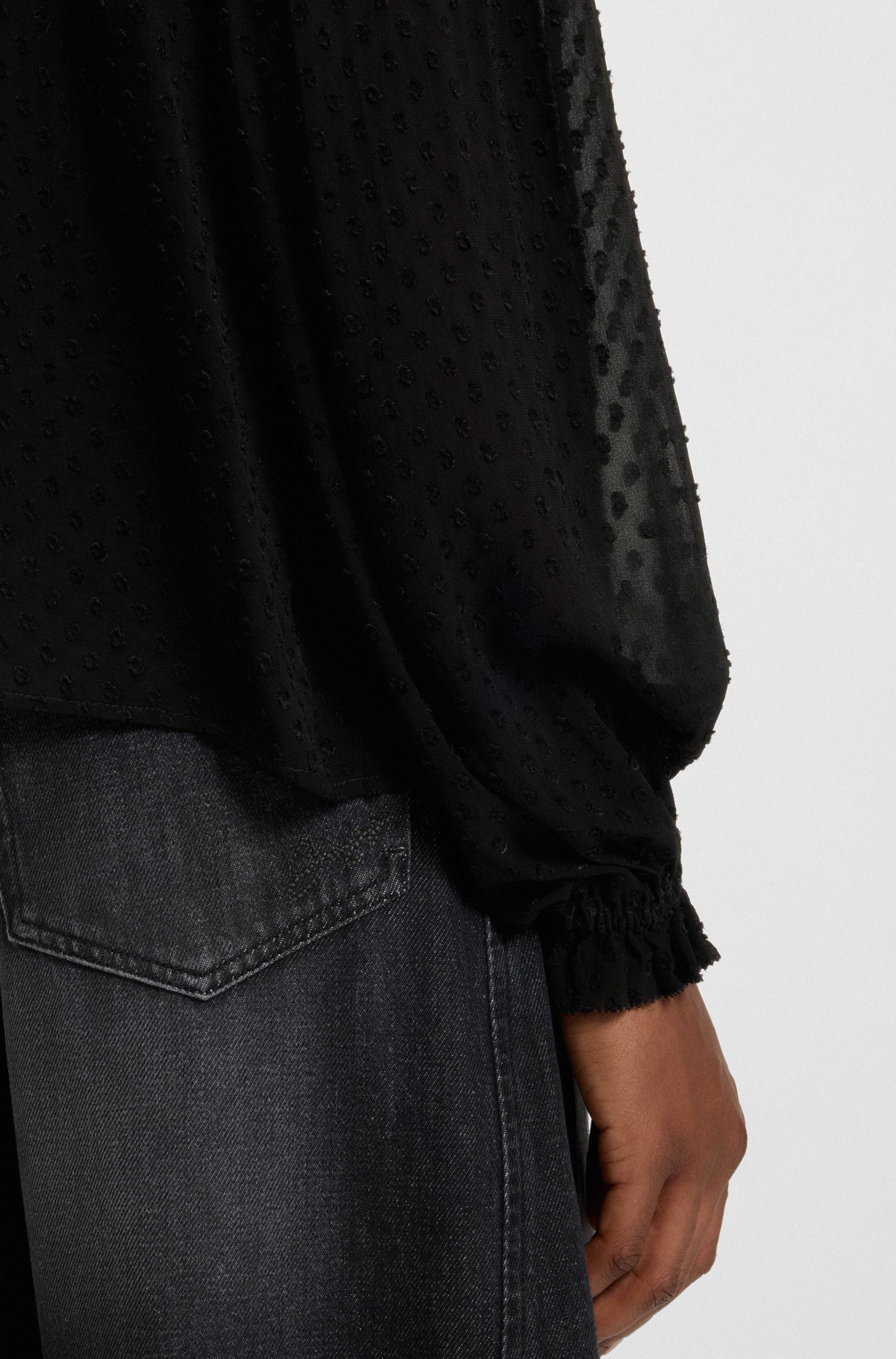 BOSS ORANGE Langarmbluse Benvylla Premium Damenmode mit Rüschenbesatz, Steh günstig online kaufen