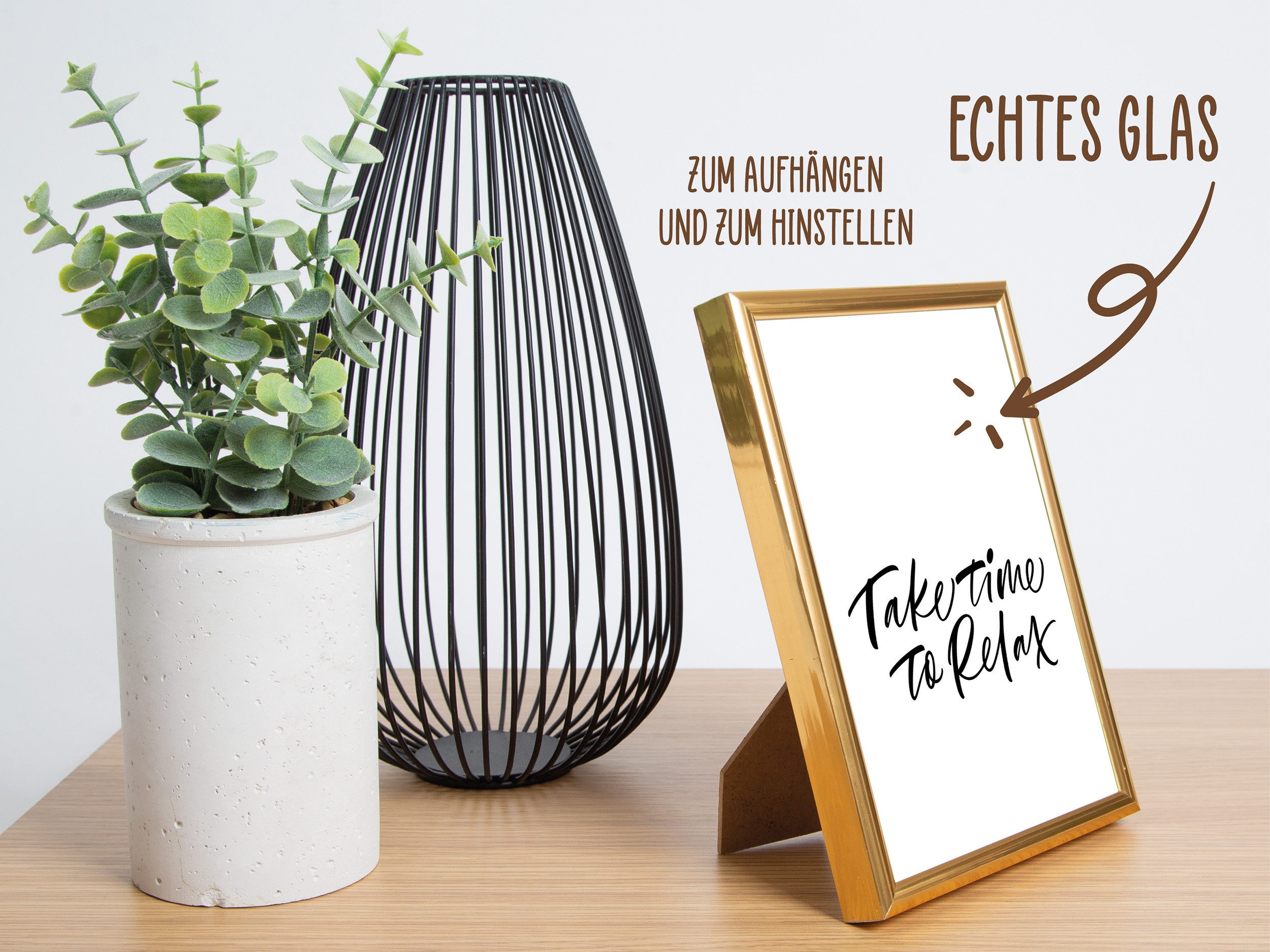 Wackadoo Living Bilderrahmen-Set Bilderrahmen mit Glasscheibe günstig online kaufen