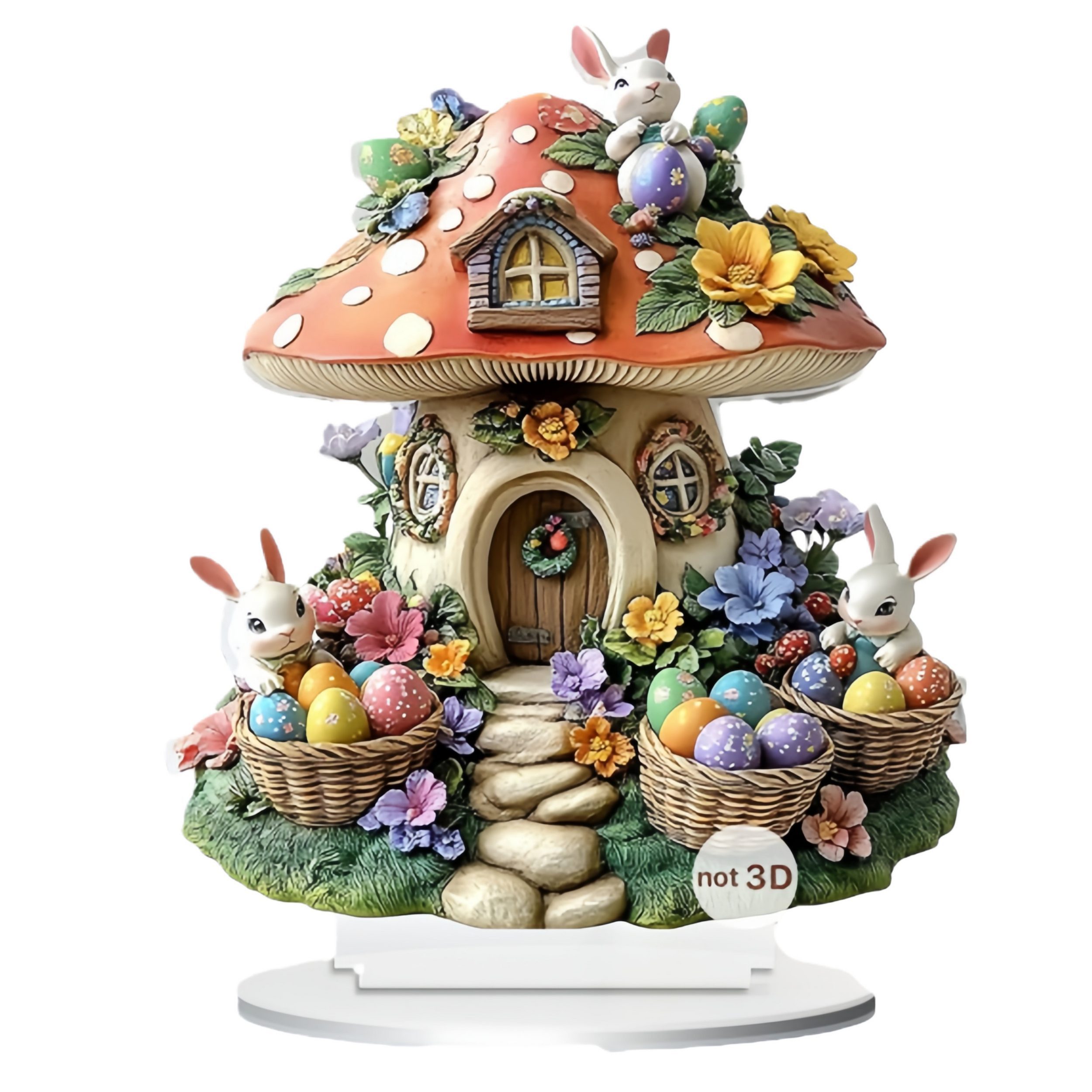 FOUORTUNATE-BEE Dekofigur 2D Osterhasen Dekofigur, flache Hasen Tischdekoration Frühling, Flache Hasenfigur als Osterdeko für Tisch, Regal & Zuhause
