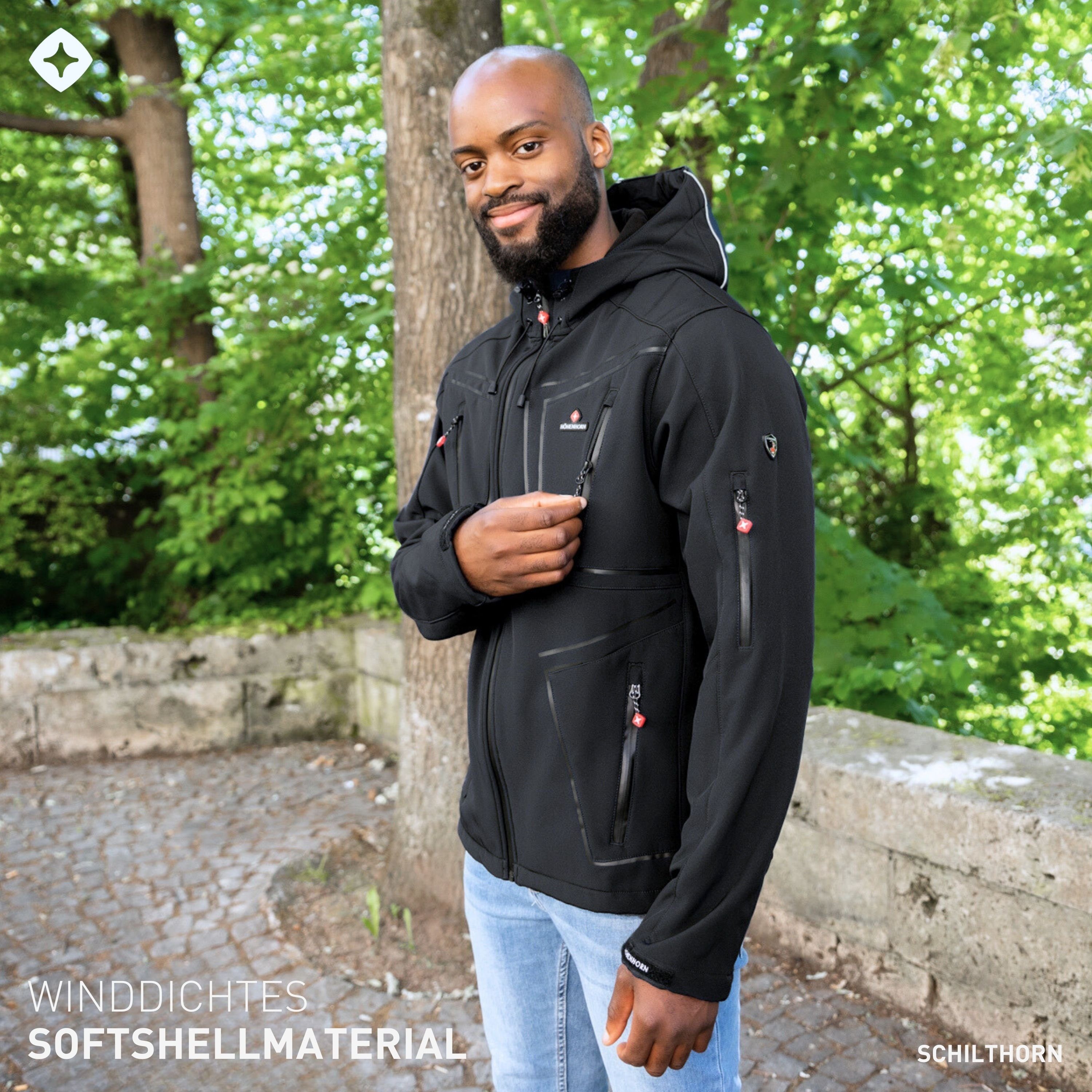 Höhenhorn Softshelljacke Schilthorn Herren Softshell Jacke für Männer Outdoor Funktionsjacke Microfleece-Innenfutter, Atmungsaktiv, Wasserdicht