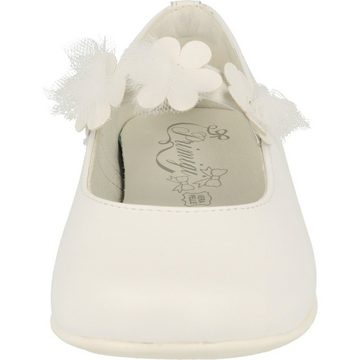 Primigi 3920311 Mädchen Schuhe Hochzeit Slip-On Leder Weiss Blumen Ballerina