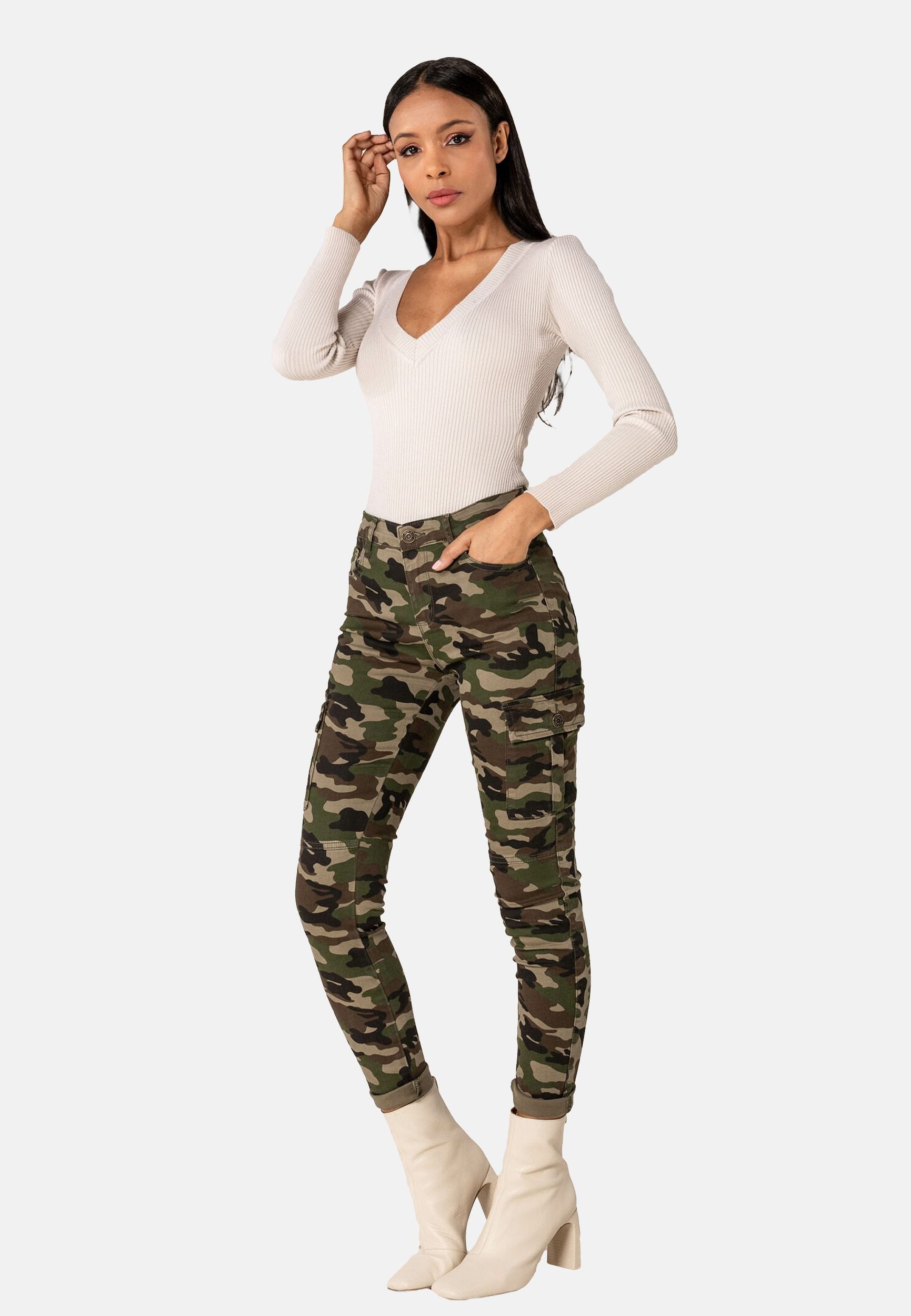 Nina Carter Stoffhose Denim Cargo Pants günstig online kaufen