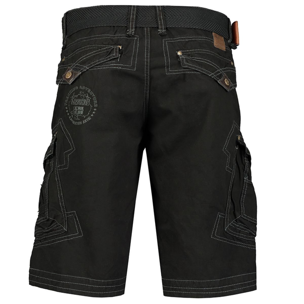 Geographical Norway Cargoshorts Herren kurze Hose Schwarz PEANUT (1-tlg) Herrenshorts mit Gürtel Größe S bis 7XL