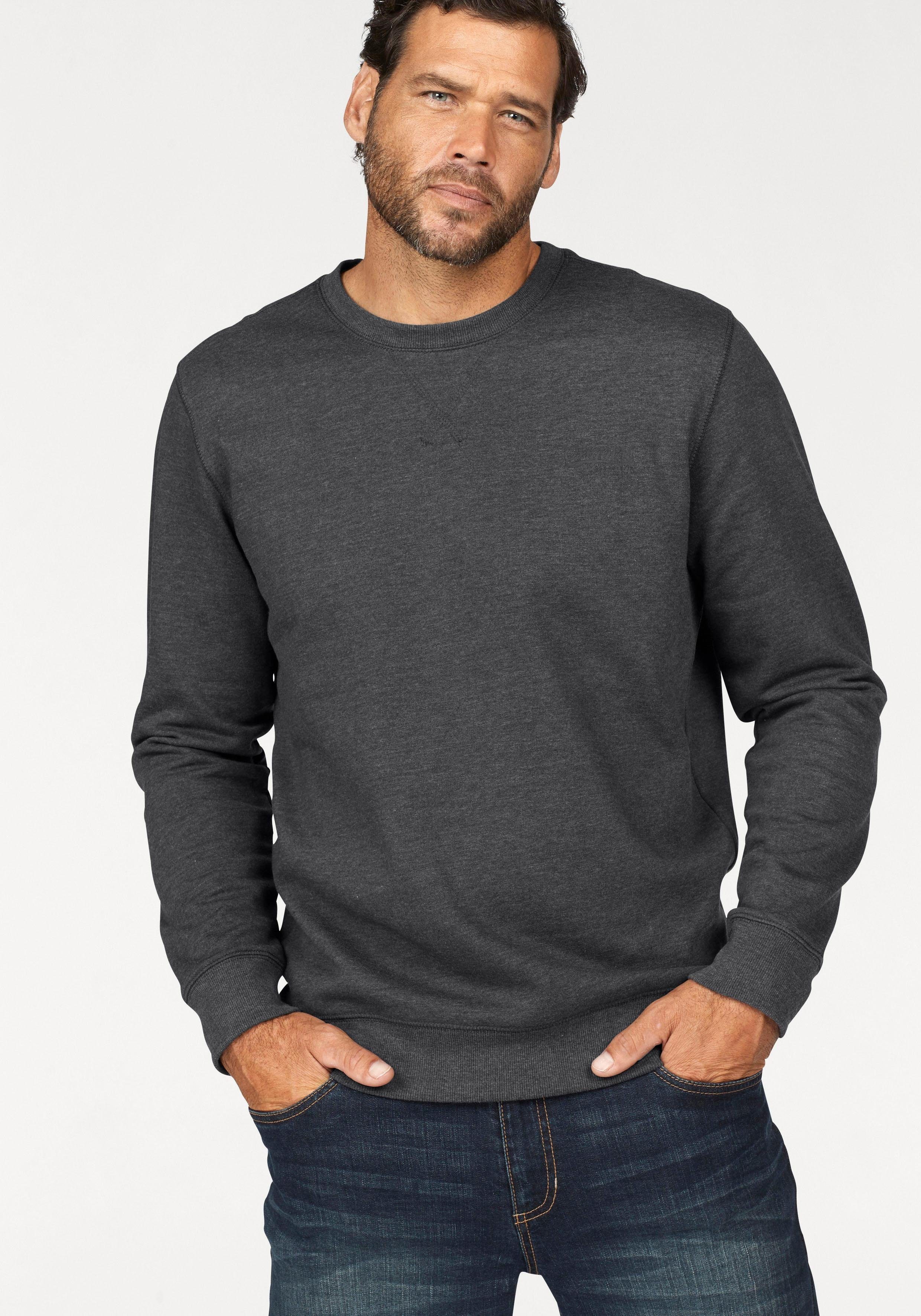 Man's World Sweatshirt Langarm, Basic-Stil, unifarben, Rundhalsausschnitt