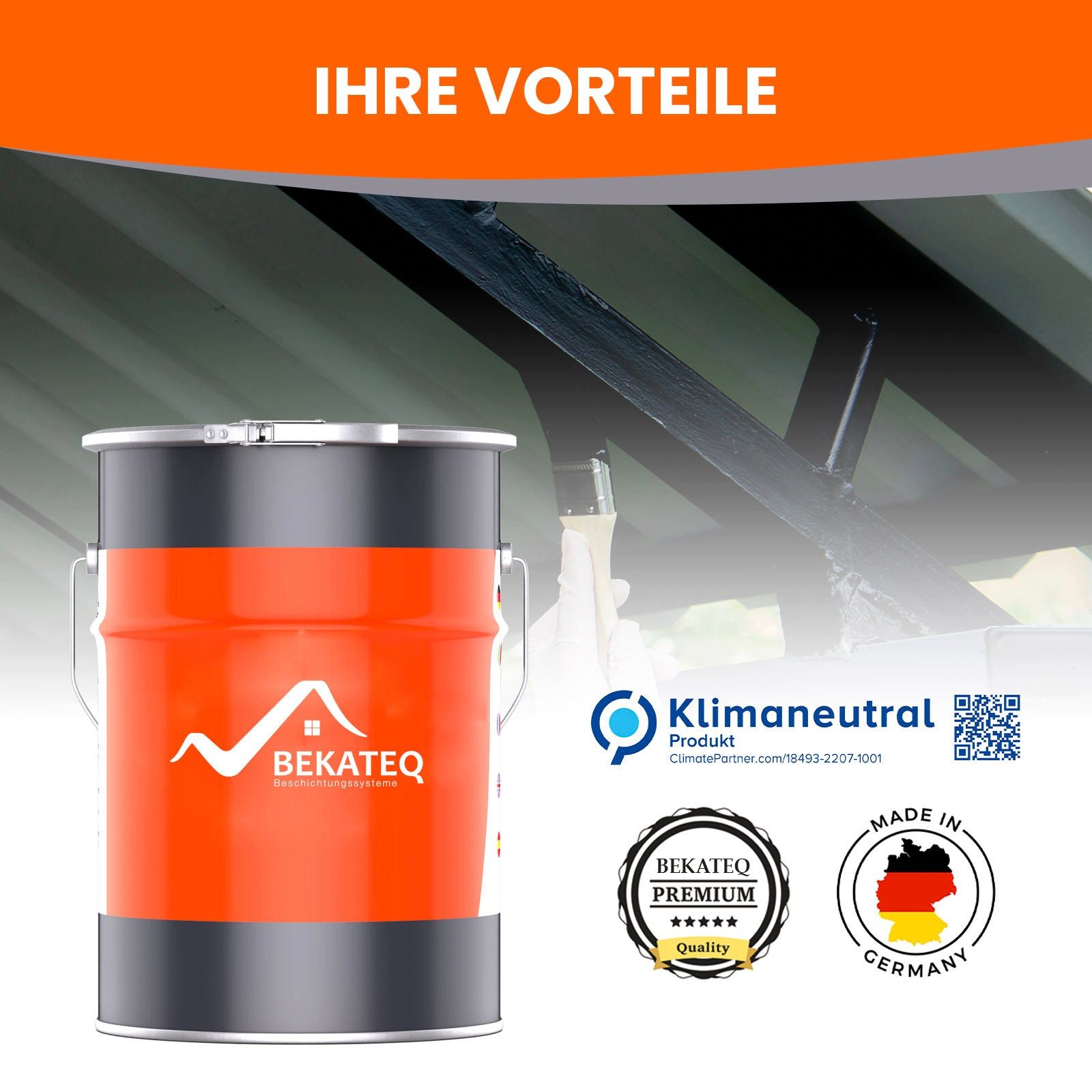 BEKATEQ Metallschutzlack LS-570 Metallschutzlack 4 in 1, Metallfarbe, Metalllack, Rostschutzlack, Heizkörperlack, Kunstharzlack