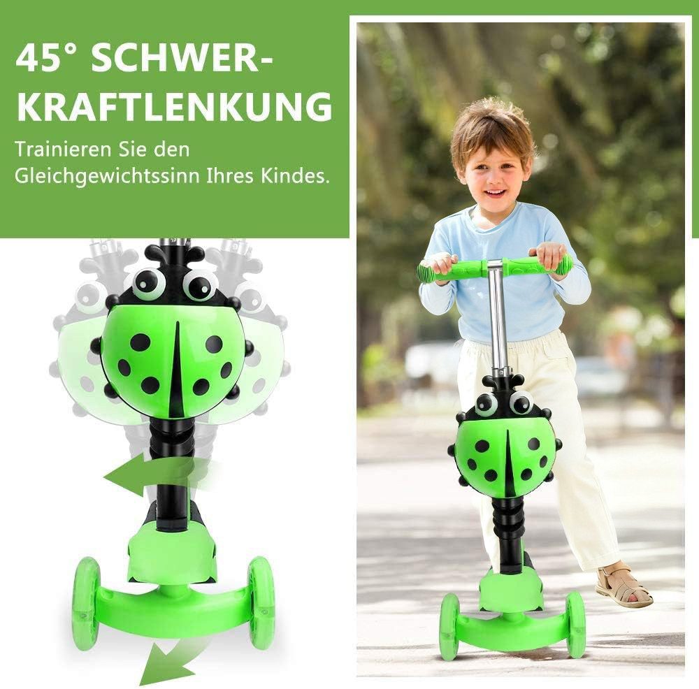 YOLEO Sitzscooter 5 in 1 Kinder Roller Scooter mit Sitz LED Räder ab 2 Jahre