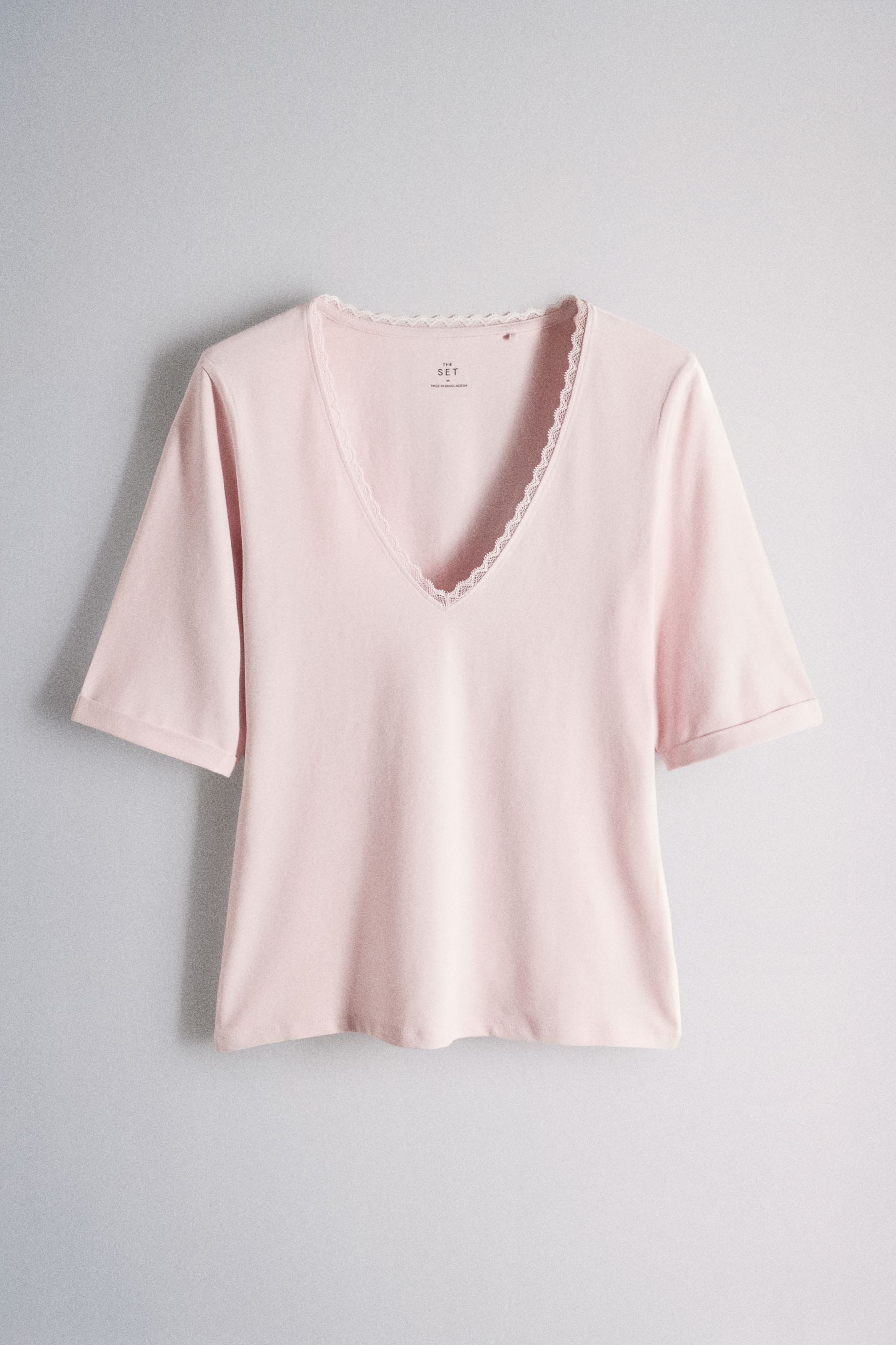 The Set V-Shirt The Set Top mit Spitze + V-Ausschnitt, 4er-Pack (4-tlg) – Bild 4 von 5
