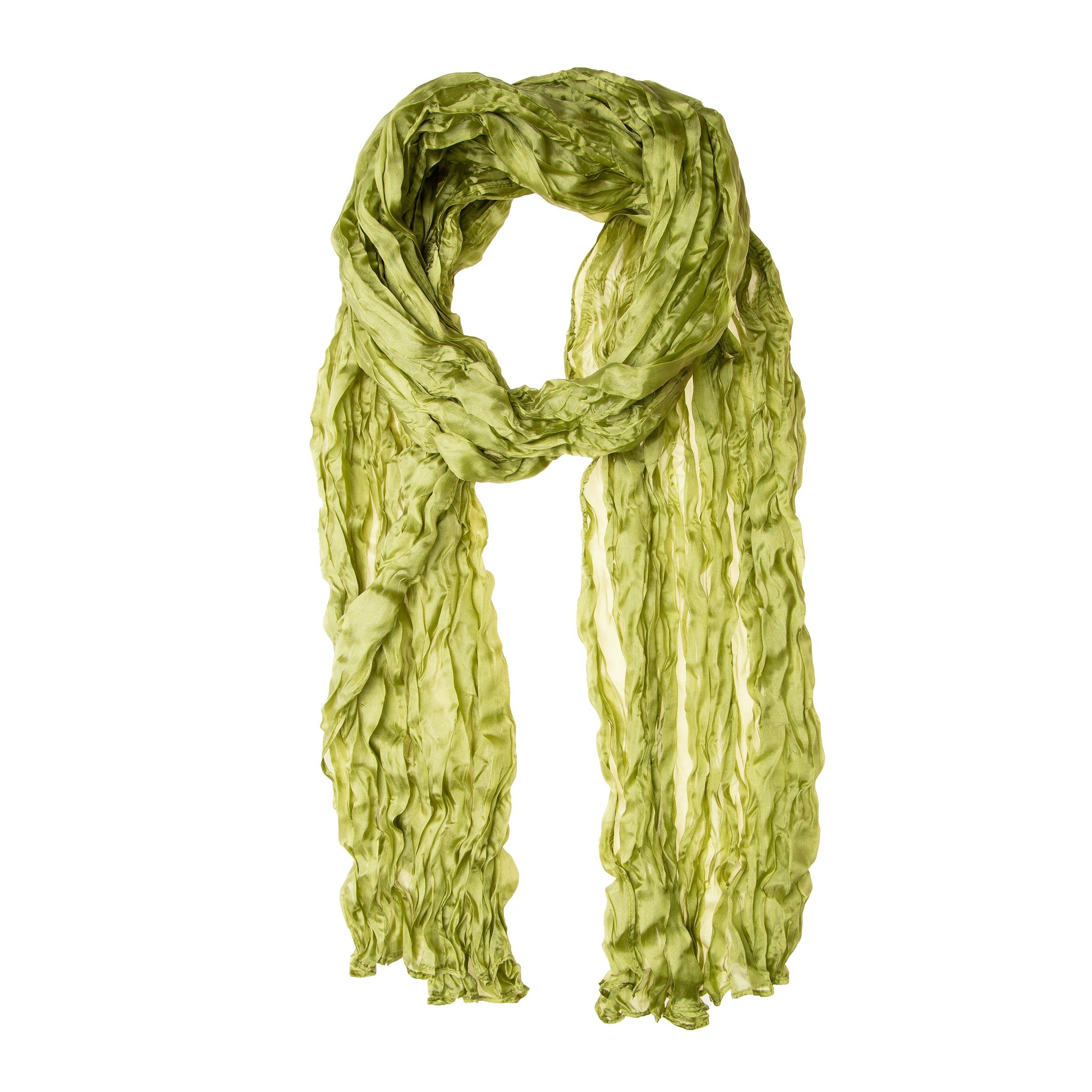 Silkroad Seidenschal Knitterschal Halstuch Schal XXL olive
