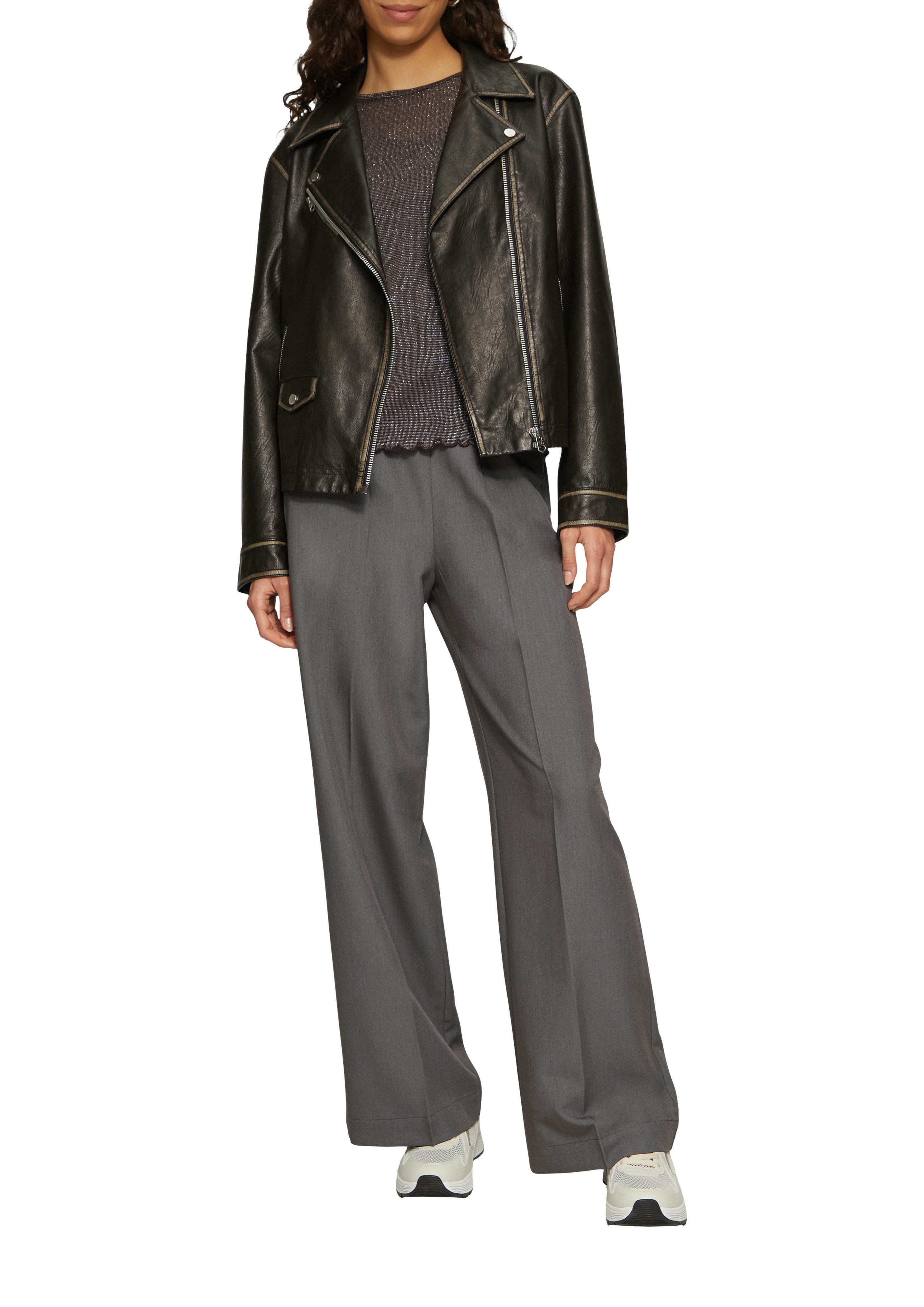 QS Longsleeve mit metallisierten Fasern günstig online kaufen