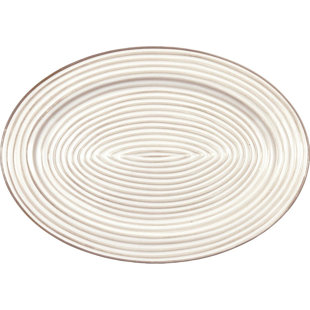 Greengate Servierplatte Dunes Servierplatte oval white 34x24cm, Stoneware, (Servierplatten)