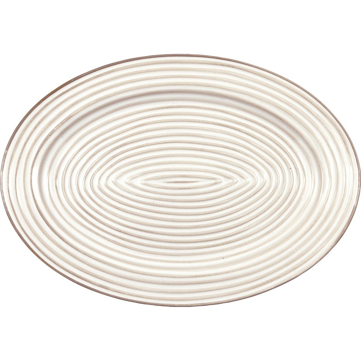 Greengate Servierplatte Dunes Servierplatte oval white 34x24cm, Steingut, (Servierplatte)