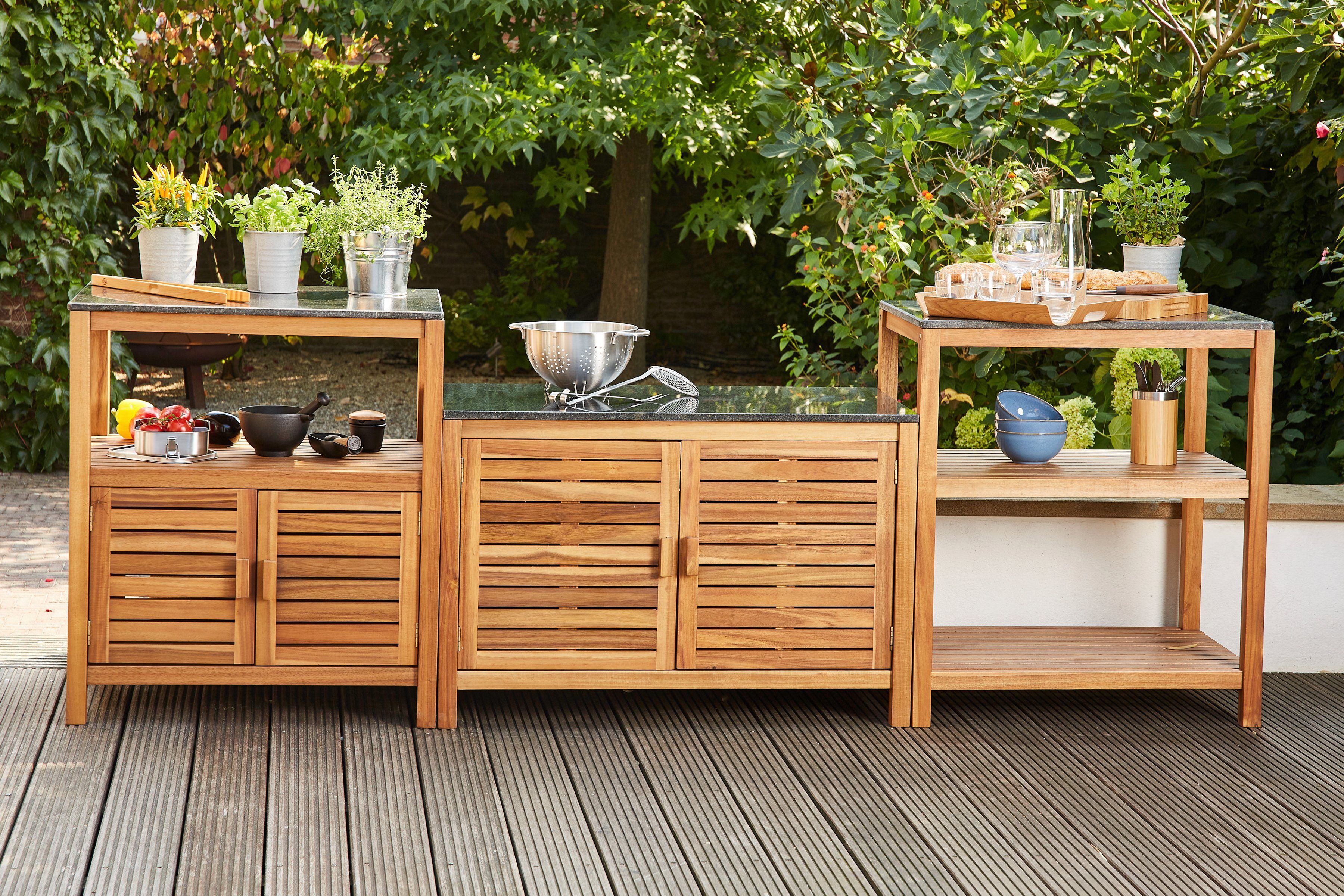 Siena Garden Outdoor-Küchenmodul Riva (Set) 3-tlg., Akazienholz