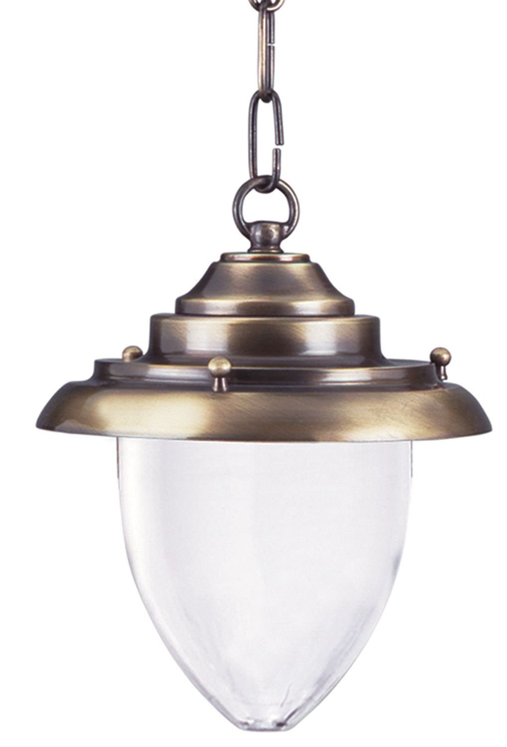 Licht-Erlebnisse Außen-Hängeleuchte In Echt-Messing – IP54, Ø23cm, Mit Kürzbarer Kette, Für E27 Leuchtmittel