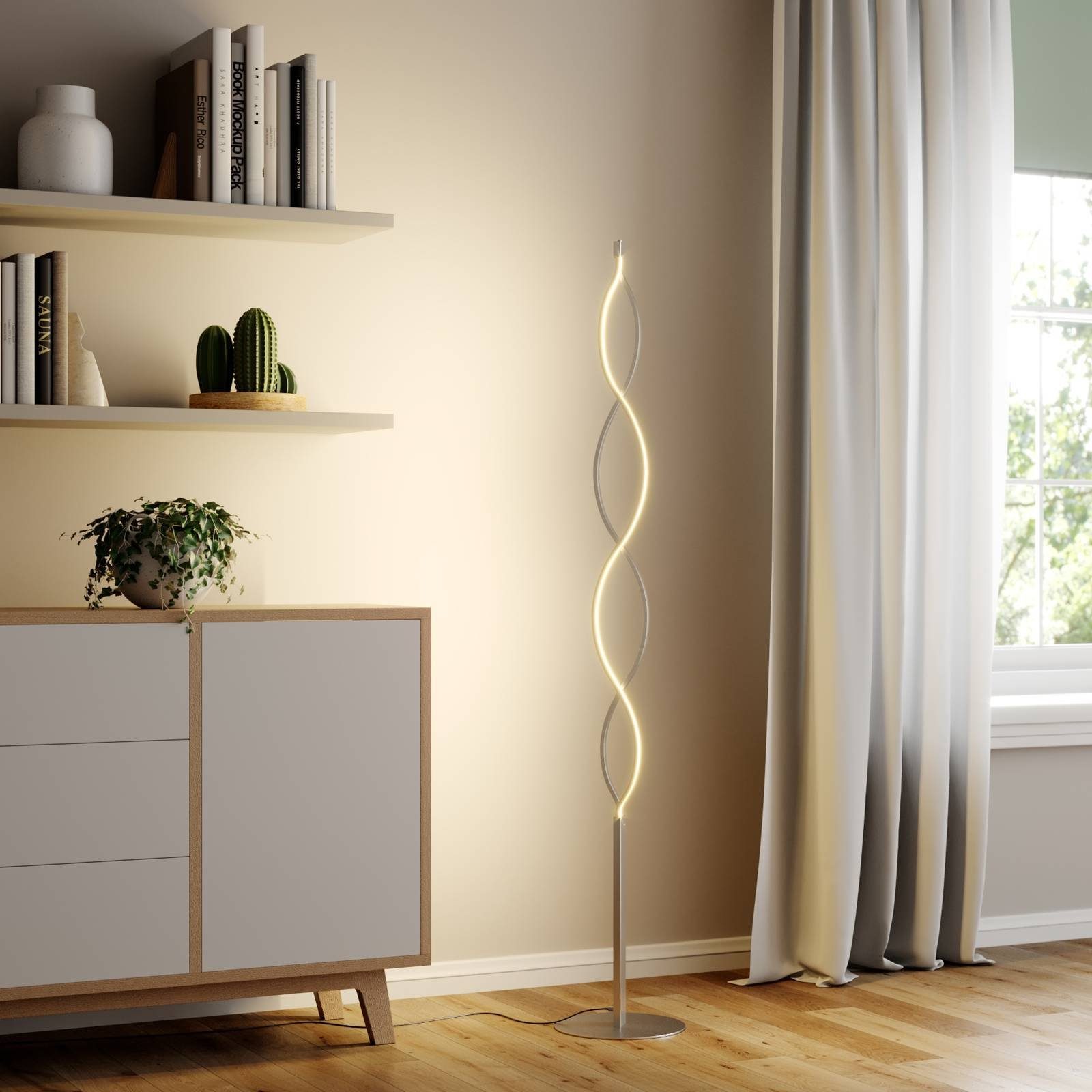 Lindby Stehlampe Auron, Enthalten, 2 x 10 W LED, warmweiß